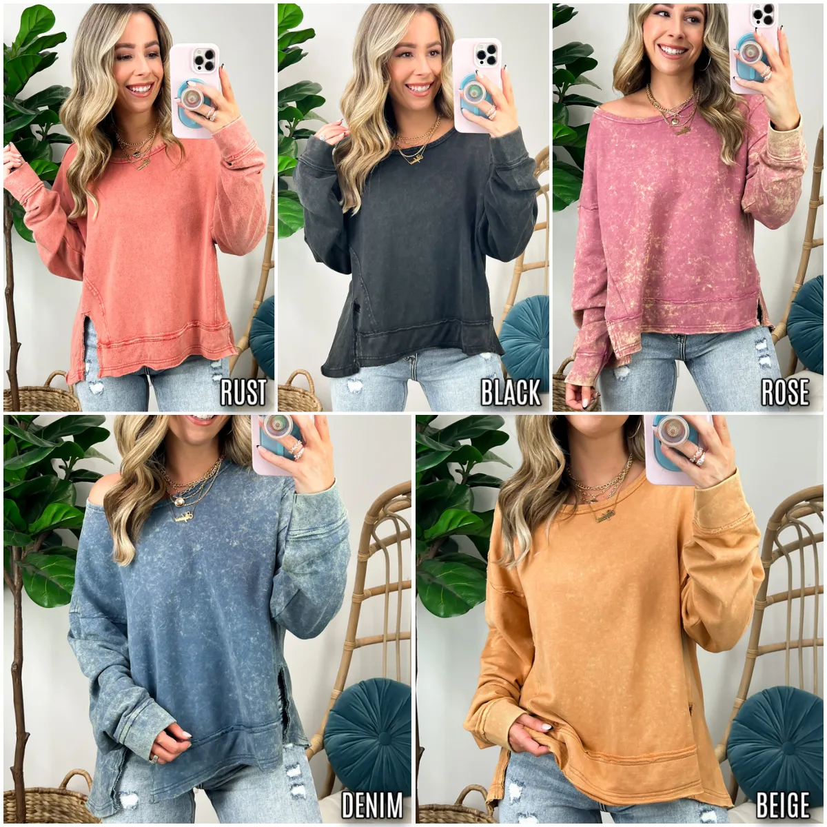 Adelaid Vintage Wash Pullover - BACK IN STOCK