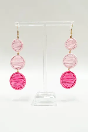 Aislynn Circle Raffia Drop Earrings - FINAL SALE