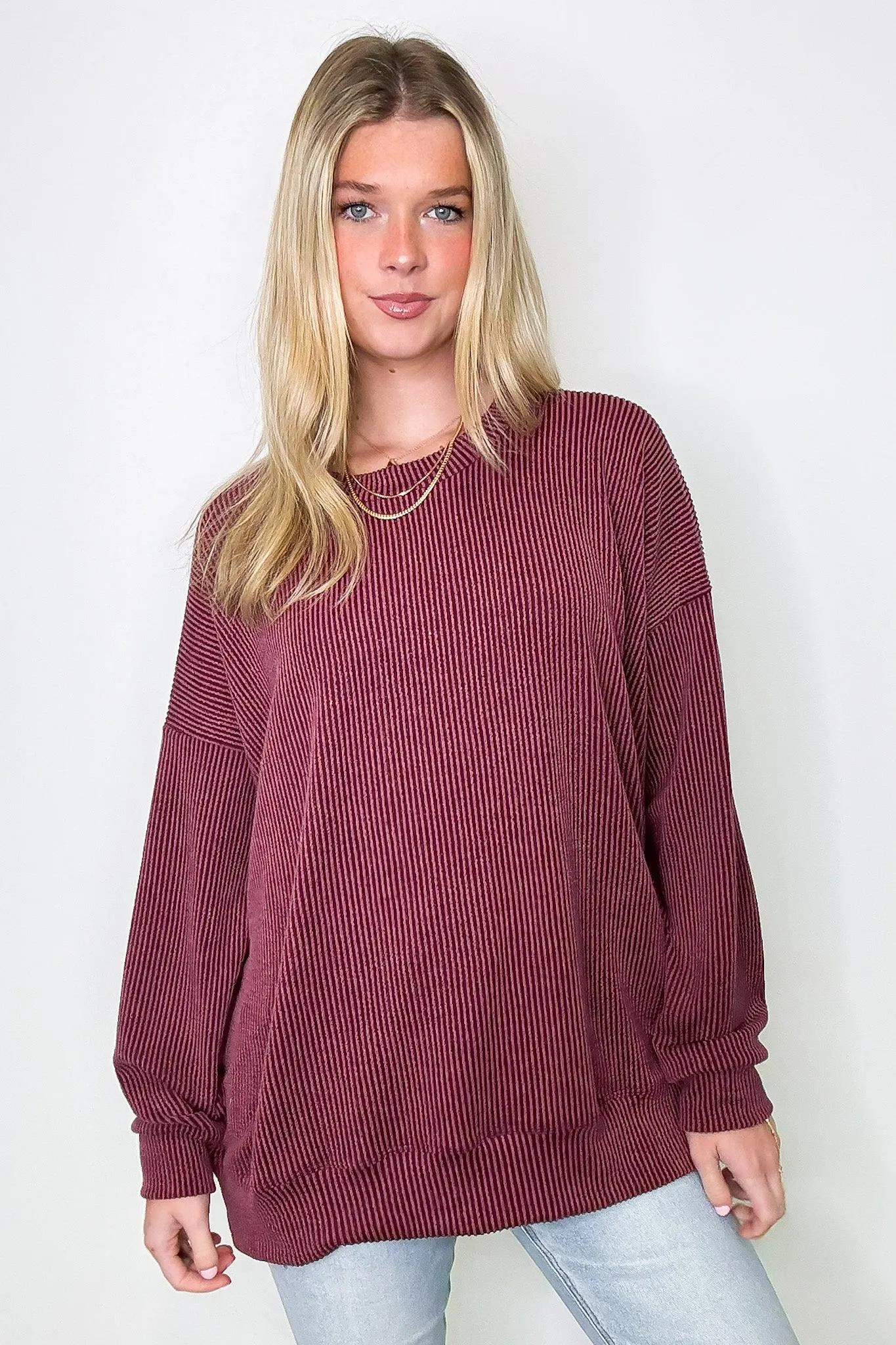 Alexia Rib Knit Oversized Top