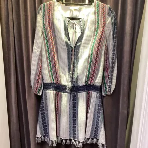 Alice   Olivia Stripe Tie Fringe DRESSES 4