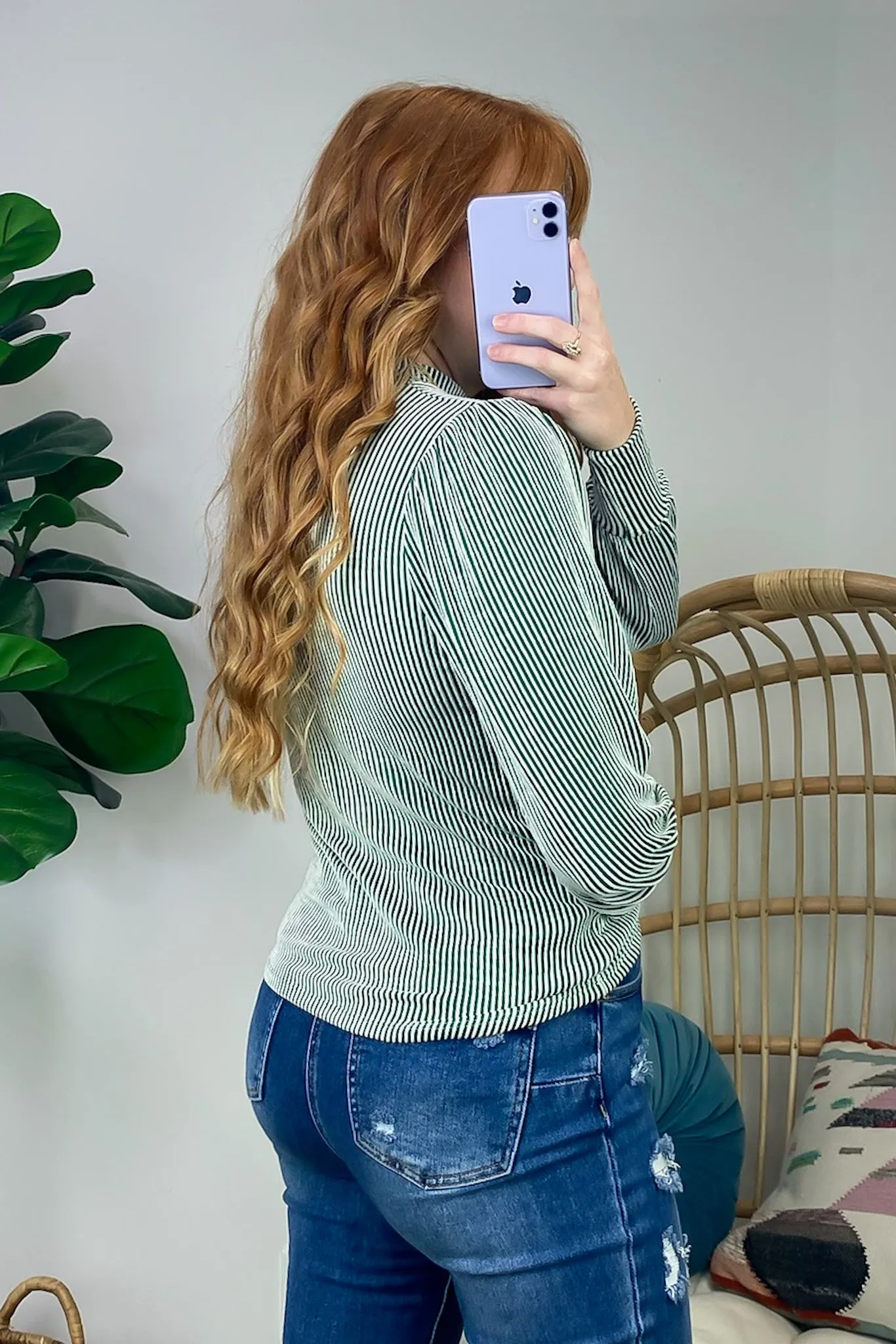 Alondrah Ribbed Mock Neck Puff Sleeve Top - FINAL SALE