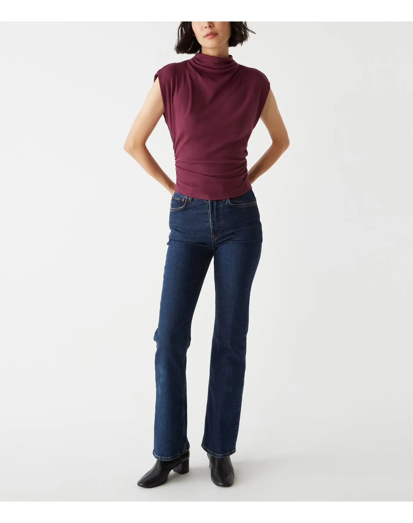 Amara Power Shoulder Tee | Beetroot MICHAEL STARS