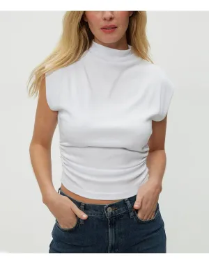 Amara Power Shoulder Tee | White MICHAEL STARS