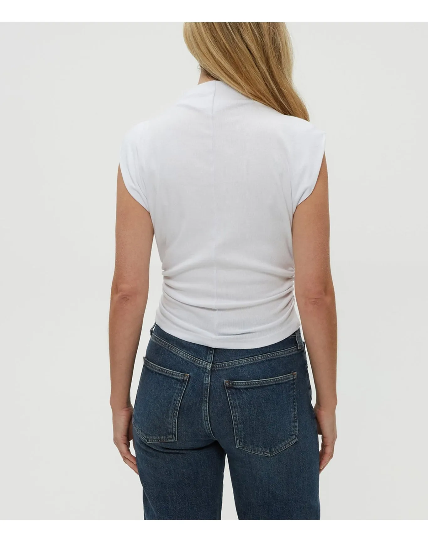 Amara Power Shoulder Tee | White MICHAEL STARS