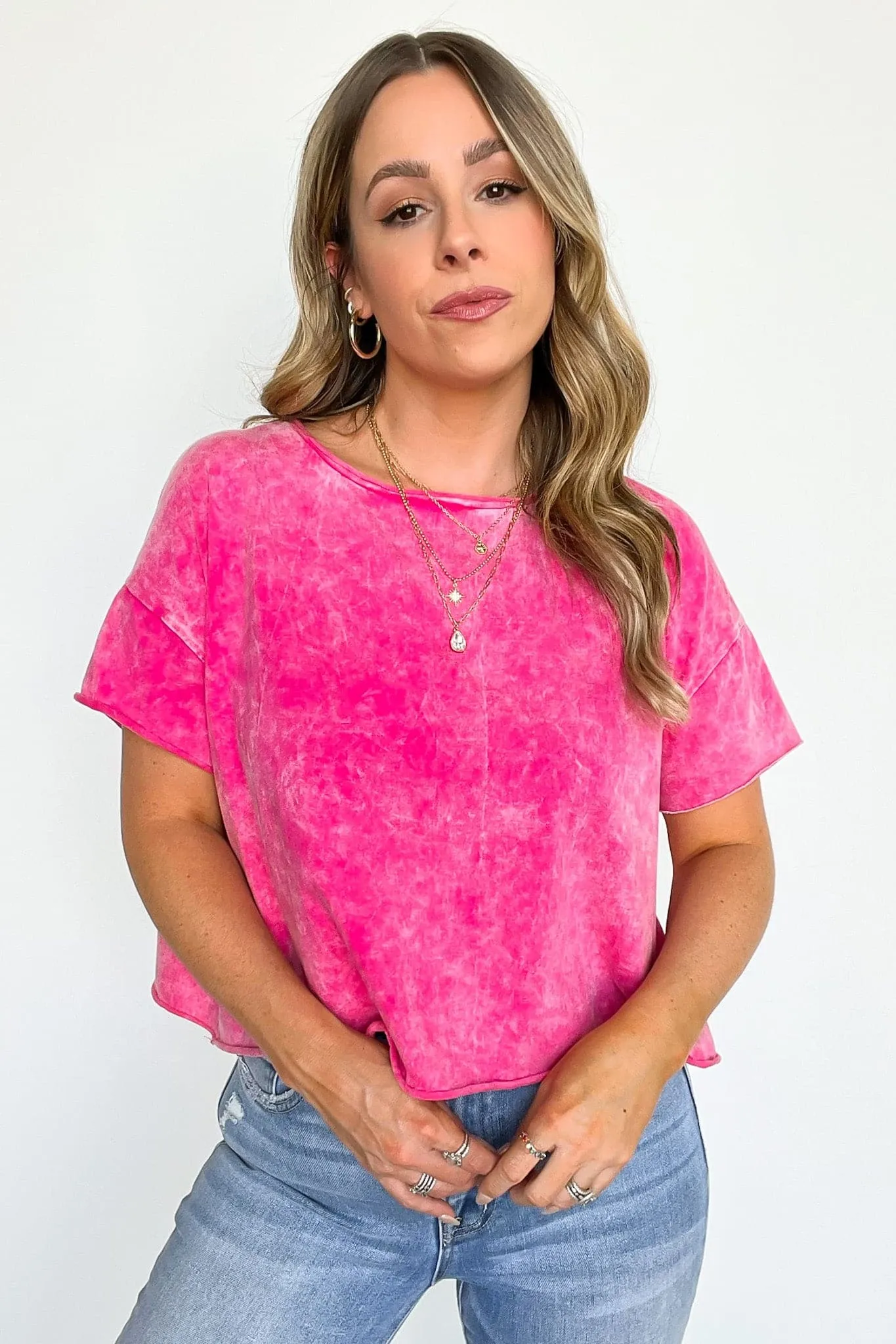 Amorettah Acid Wash Cropped Tee - BACK IN STOCK