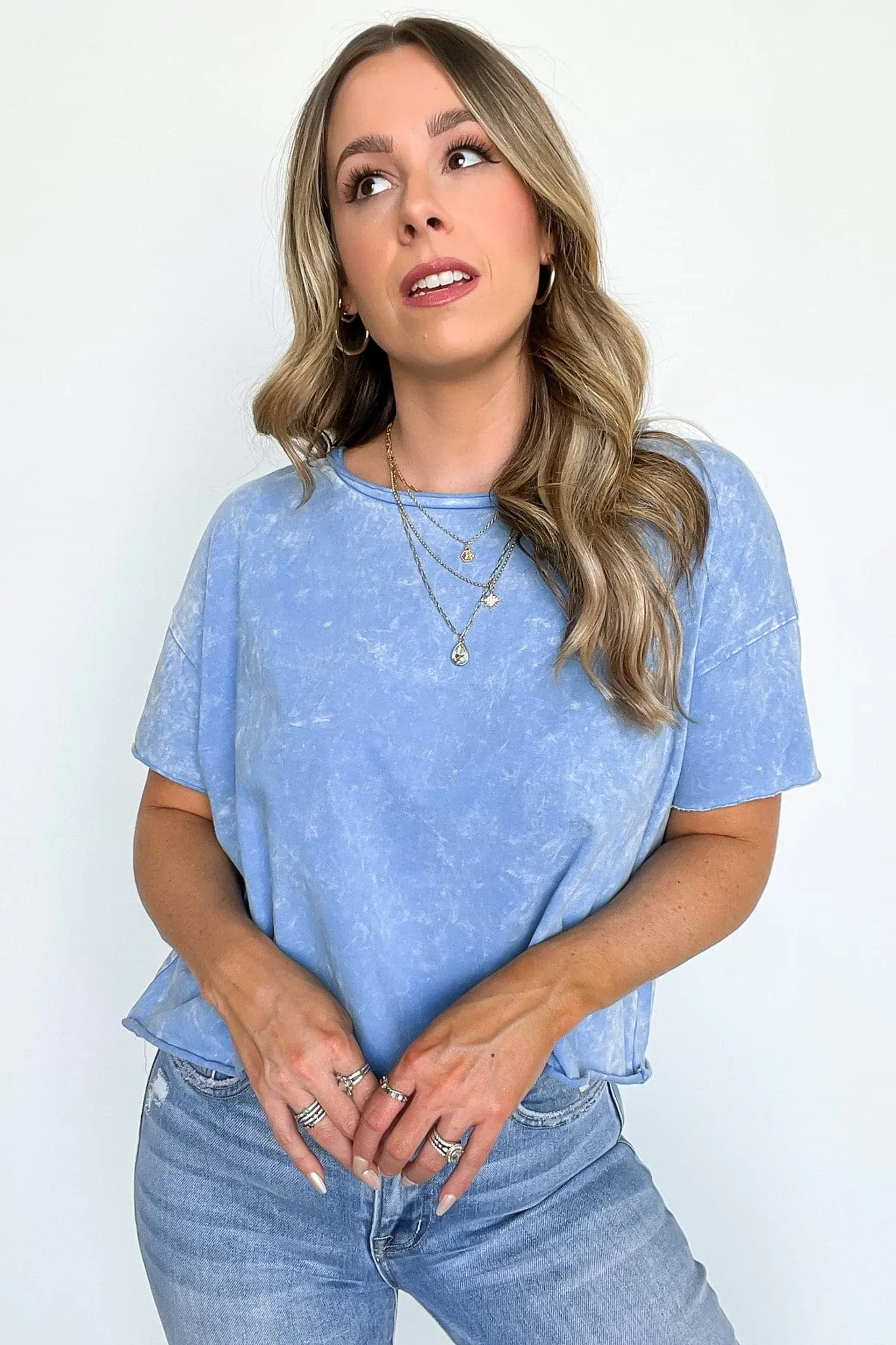 Amorettah Acid Wash Cropped Tee - BACK IN STOCK