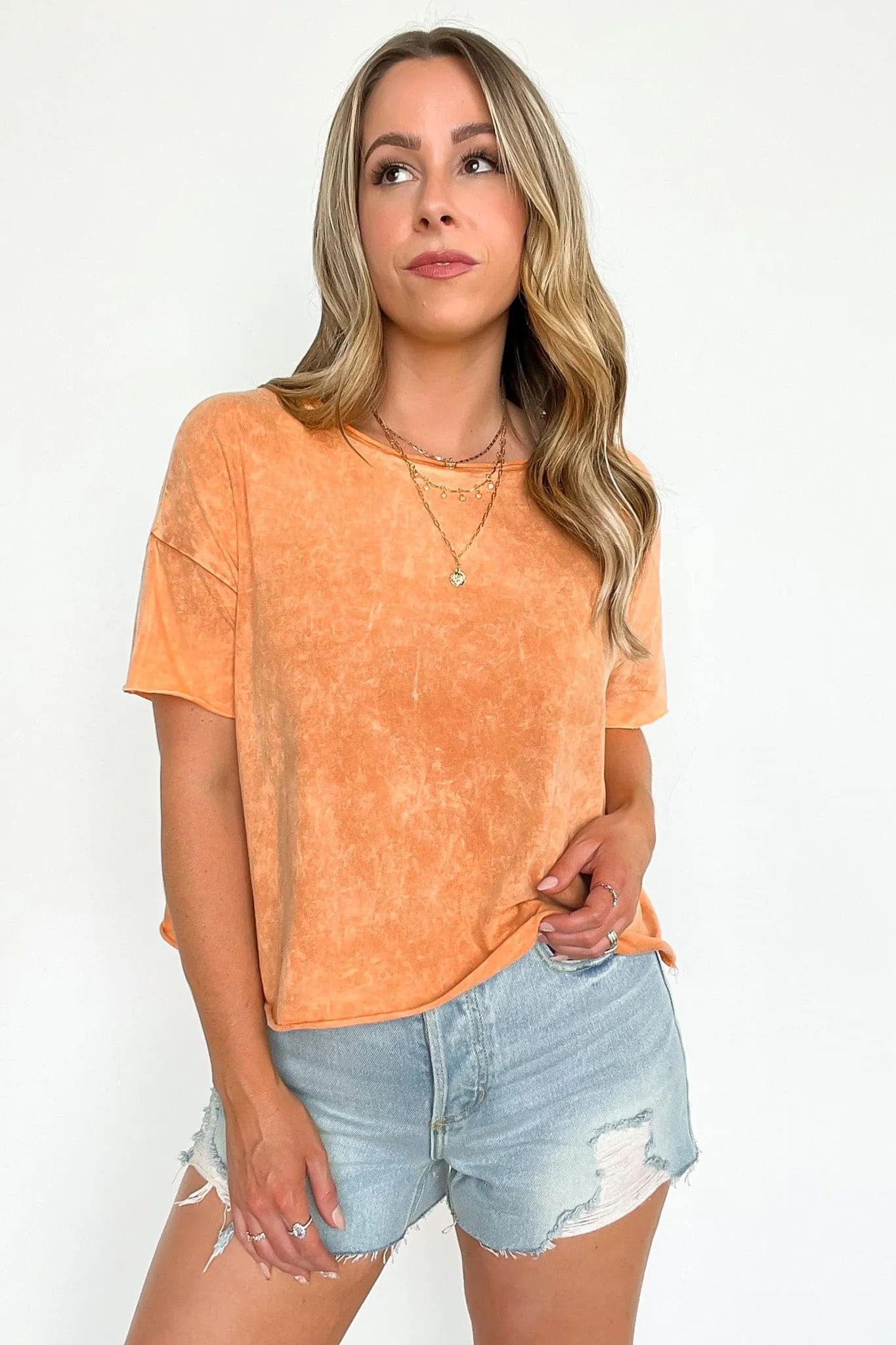 Amorettah Acid Wash Cropped Tee - BACK IN STOCK