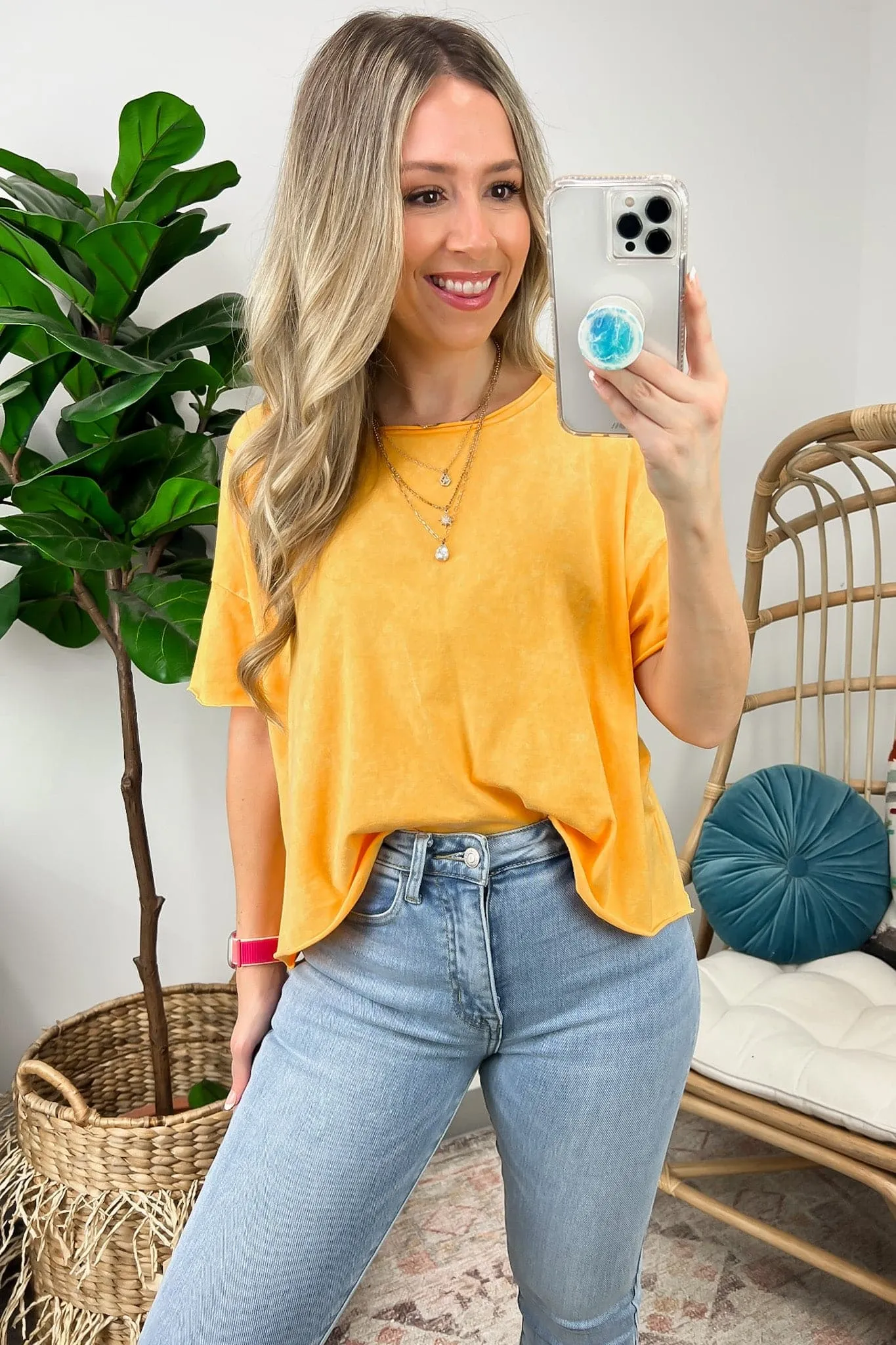 Amorettah Acid Wash Cropped Tee - BACK IN STOCK
