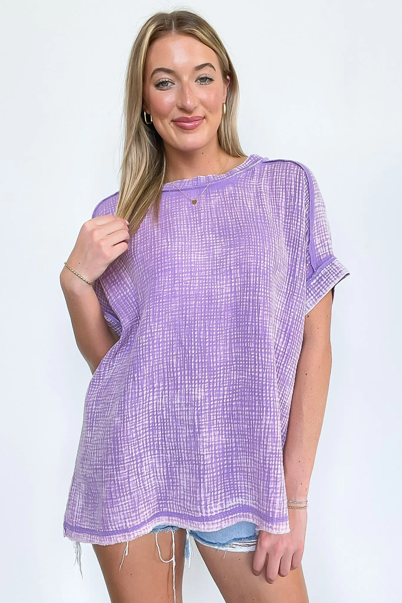 Ashton Acid Wash Double Gauze Top - BACK IN STOCK