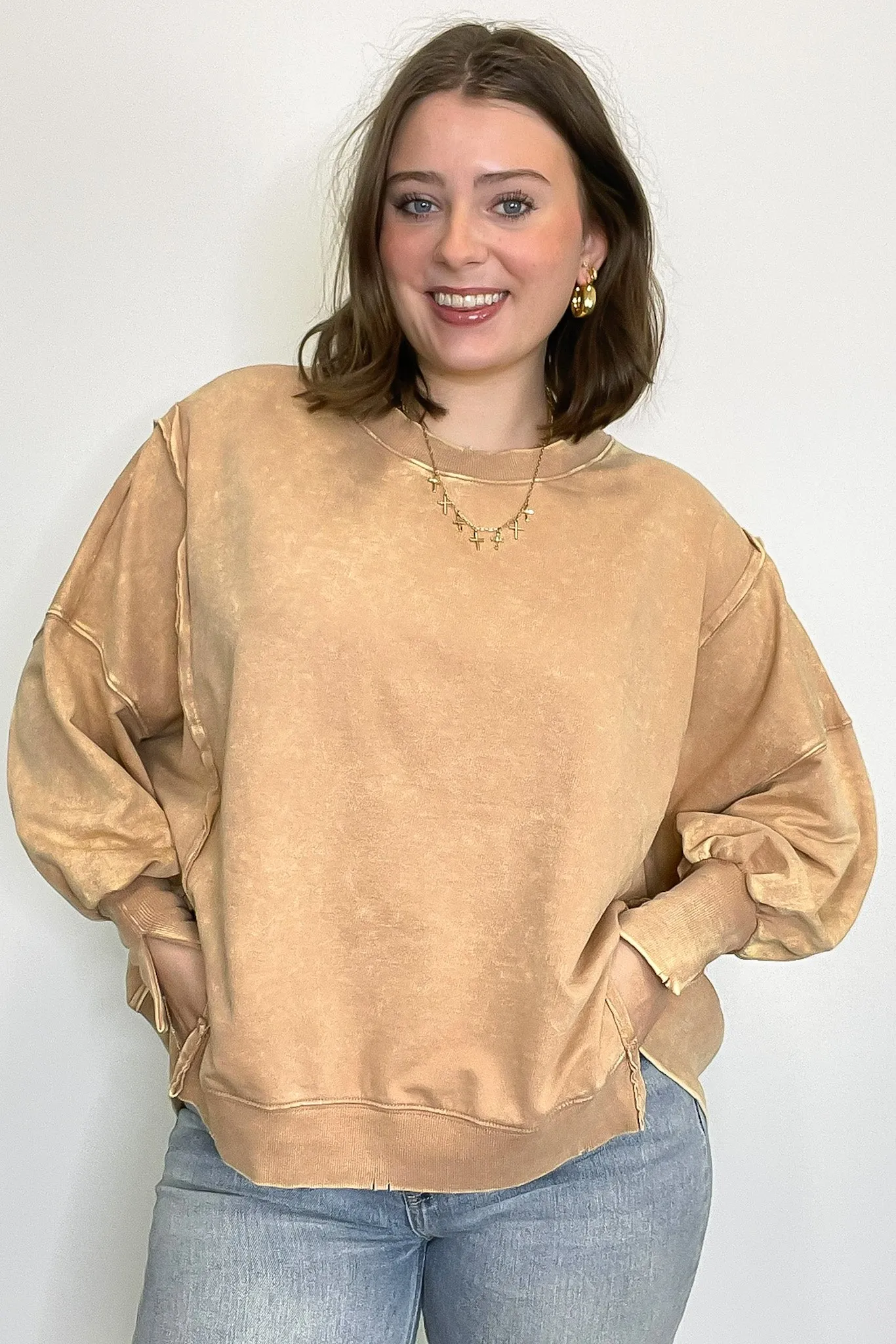 August Glow Acid Wash Pullover -  BACK IN STOCK