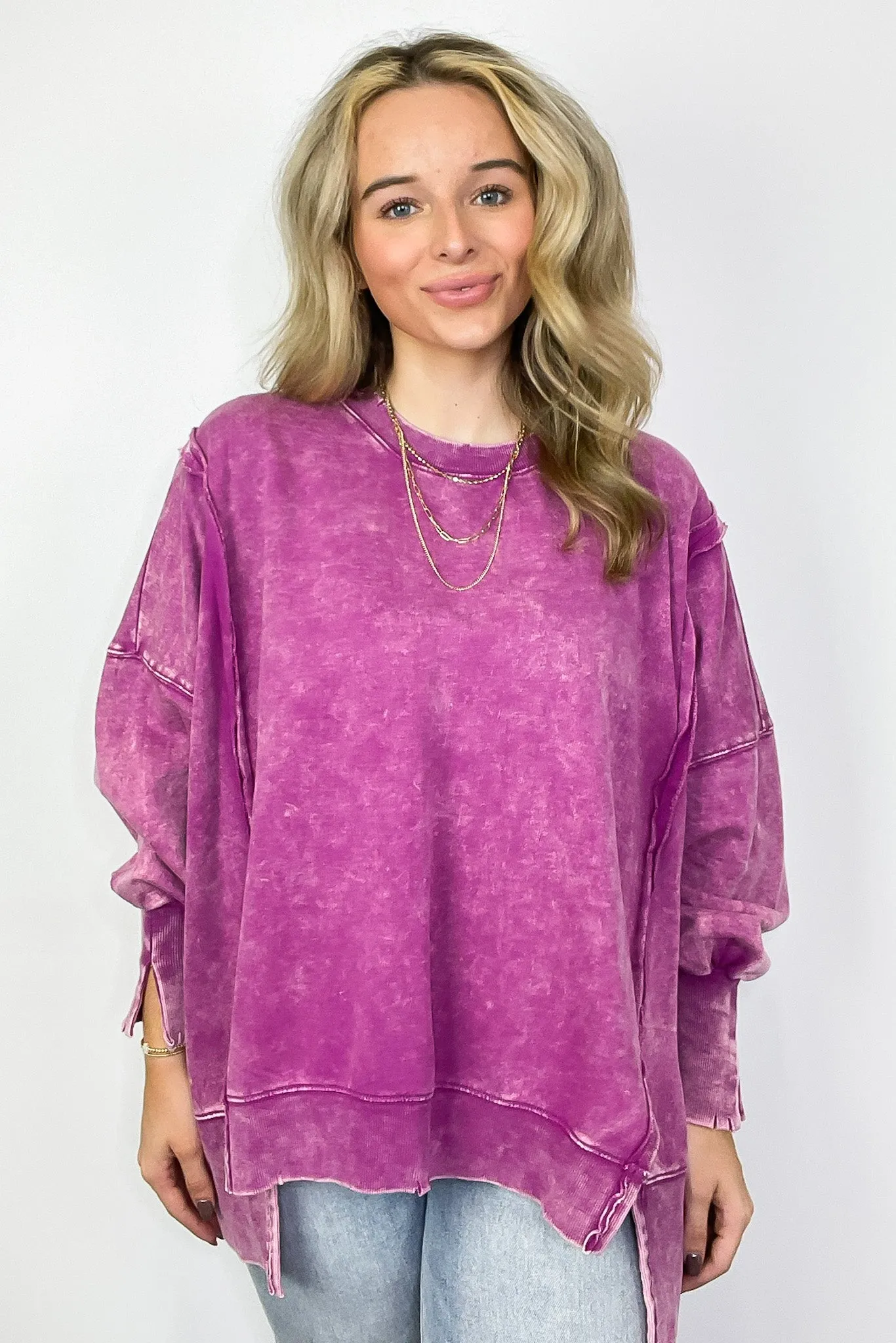 August Glow Acid Wash Pullover -  BACK IN STOCK