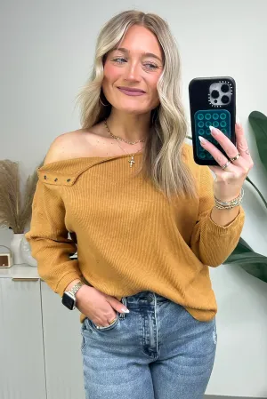 Avalynne Button Detail Rib Knit Top - FINAL SALE
