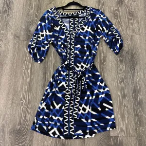 BCBGMaxazria Vneck Geo Print DRESSES L