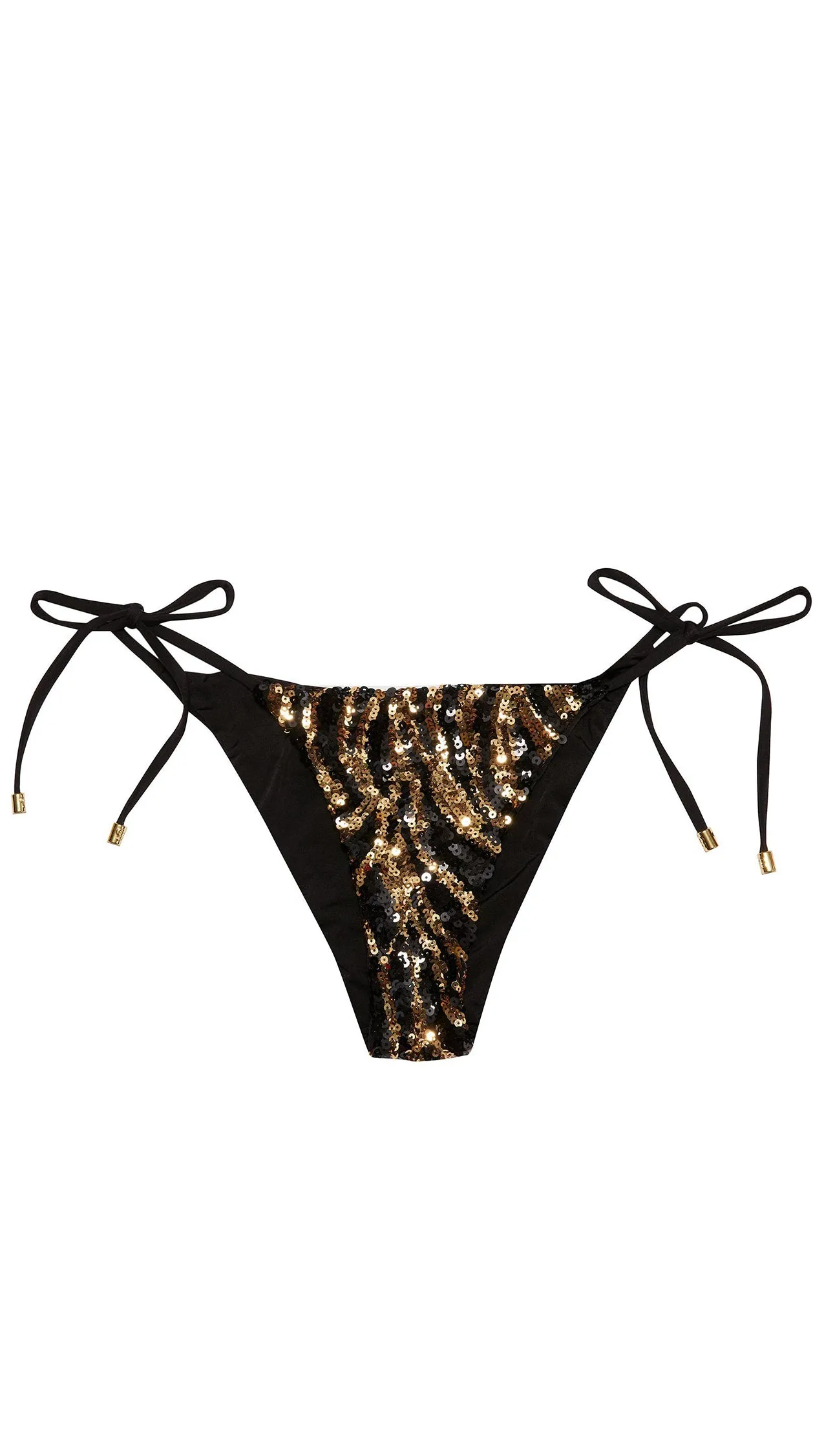 Beach Bunny Shiloh Tie Side Bikini Bottoms Tiger Sequin