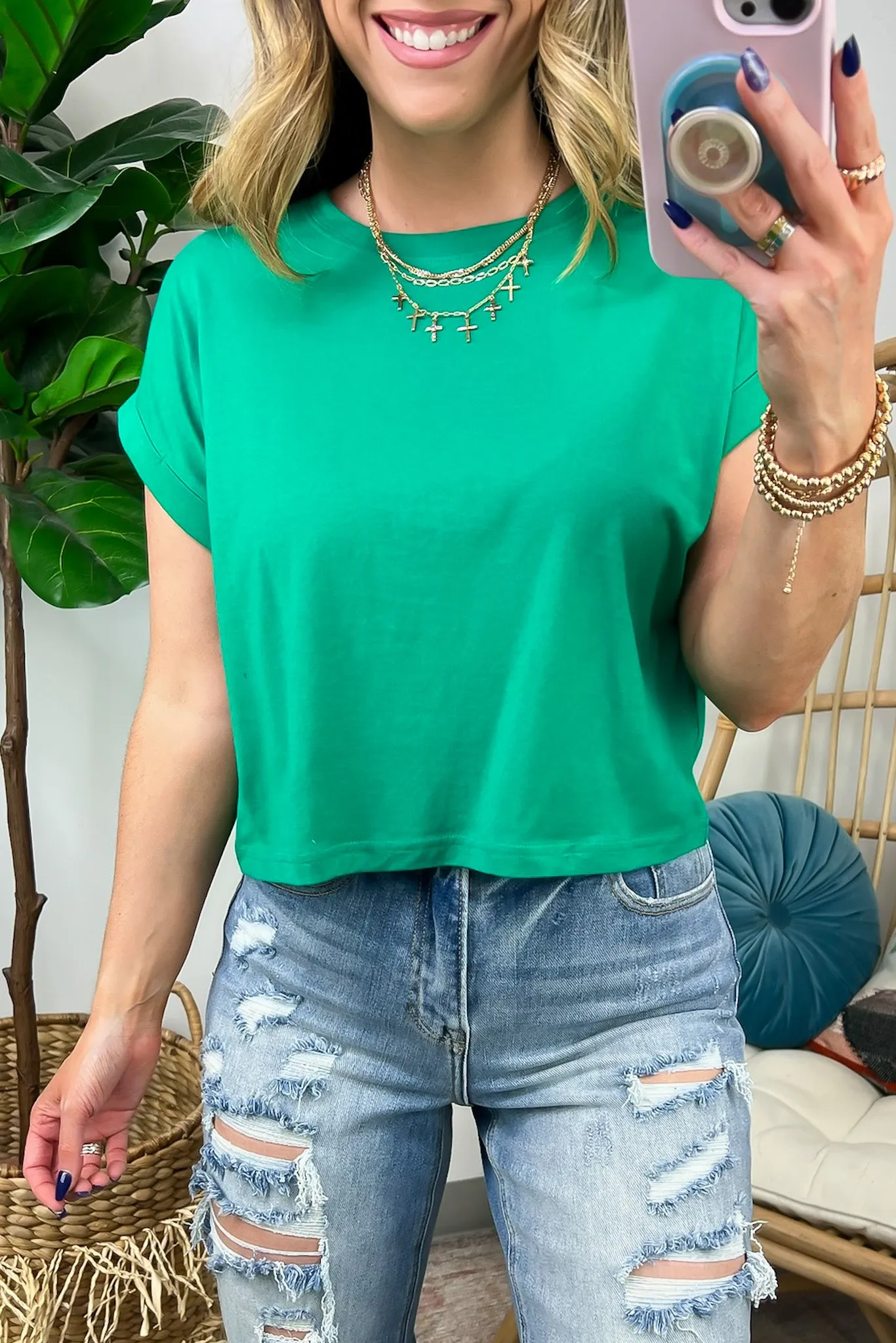 Biancah Cotton Short Sleeve Top