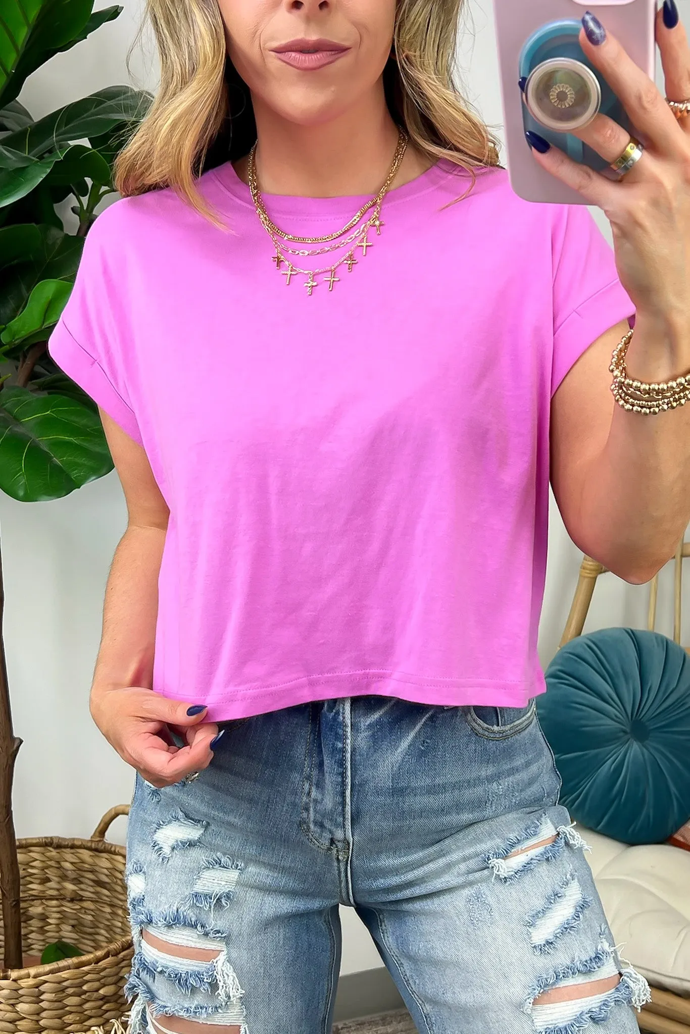 Biancah Cotton Short Sleeve Top