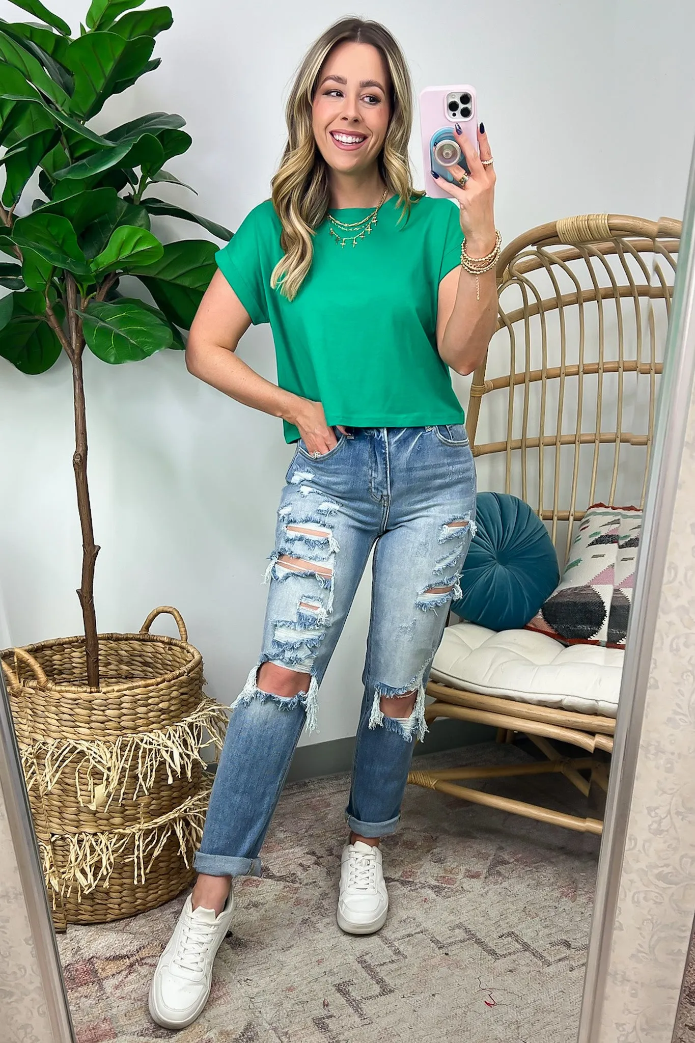Biancah Cotton Short Sleeve Top