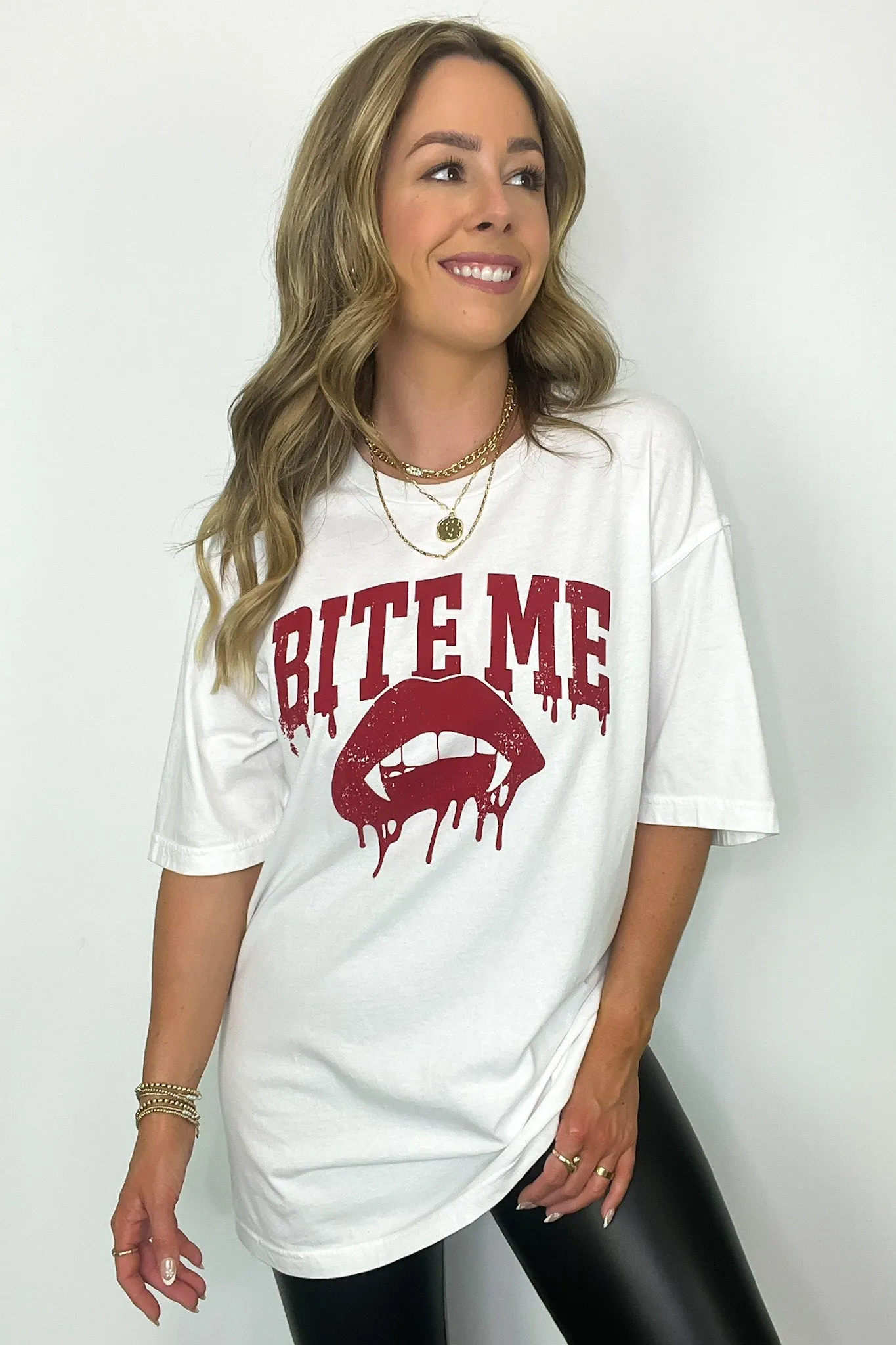 Bite Me Vintage Oversized Graphic Tee - FINAL SALE