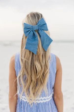 Bohemian Gemme: Denim Blue Hair Bow