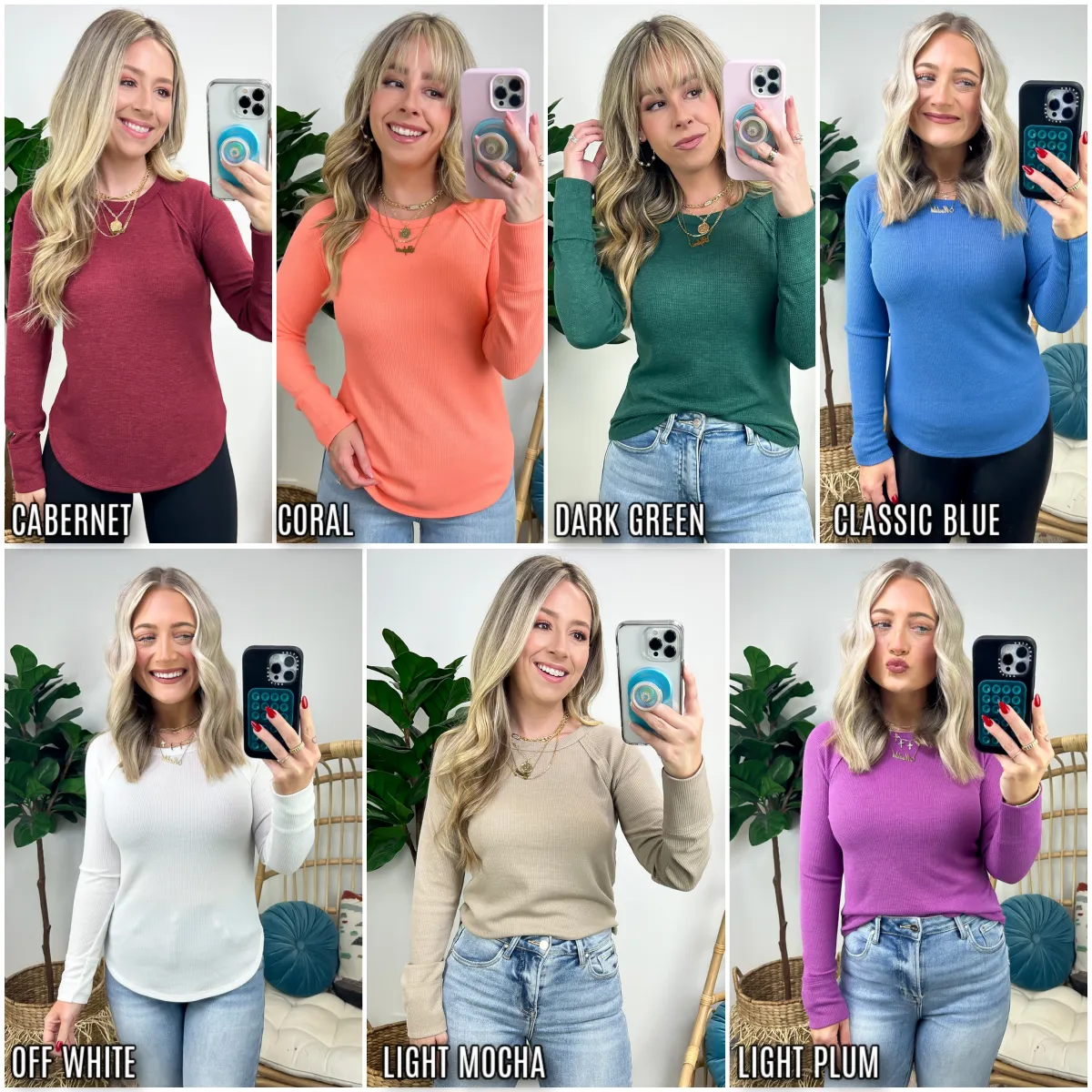 Briallyn Waffle Knit Raglan Top - FINAL SALE