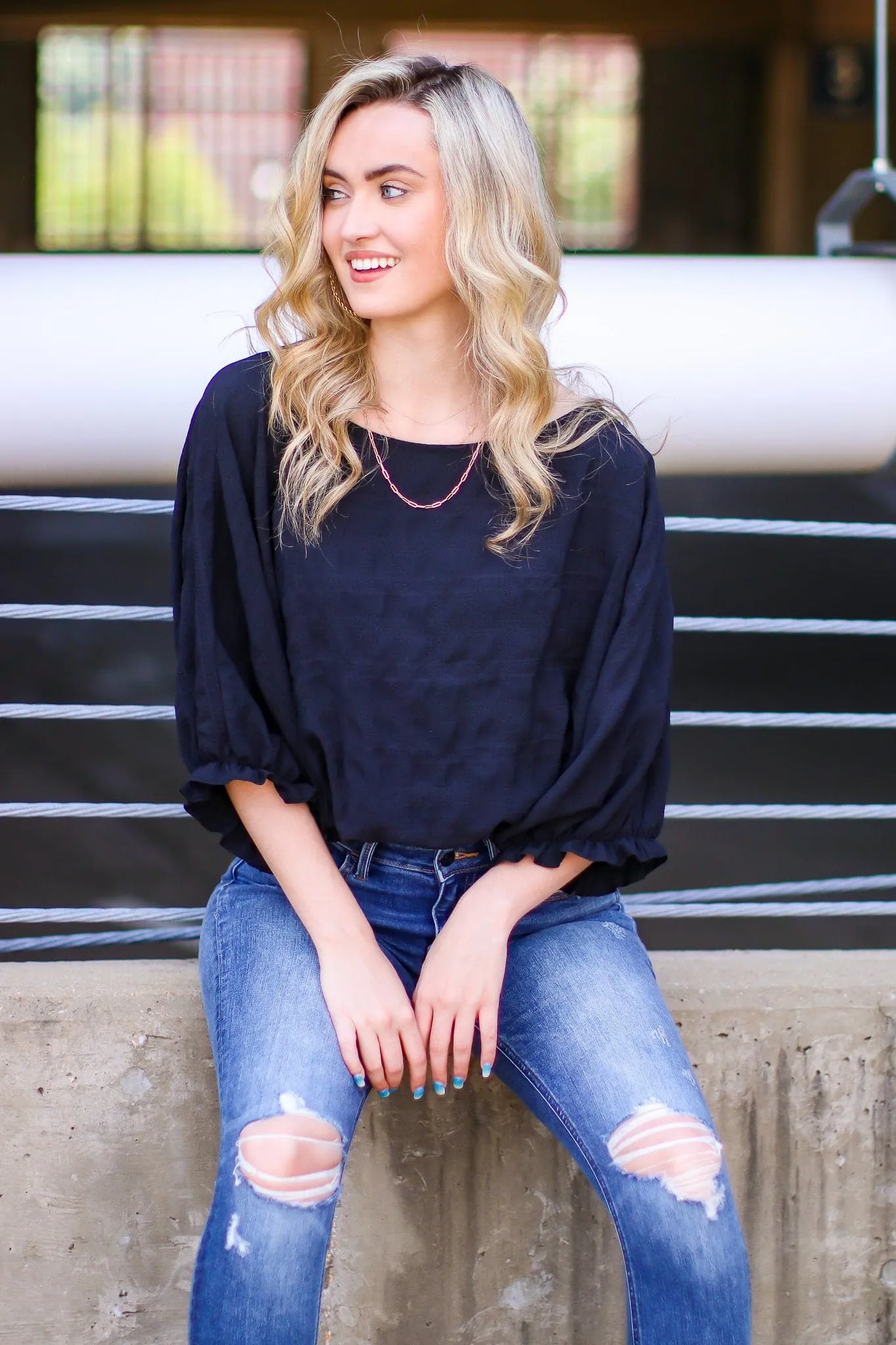 Burning Question Textured Cropped Top - FINAL SALE