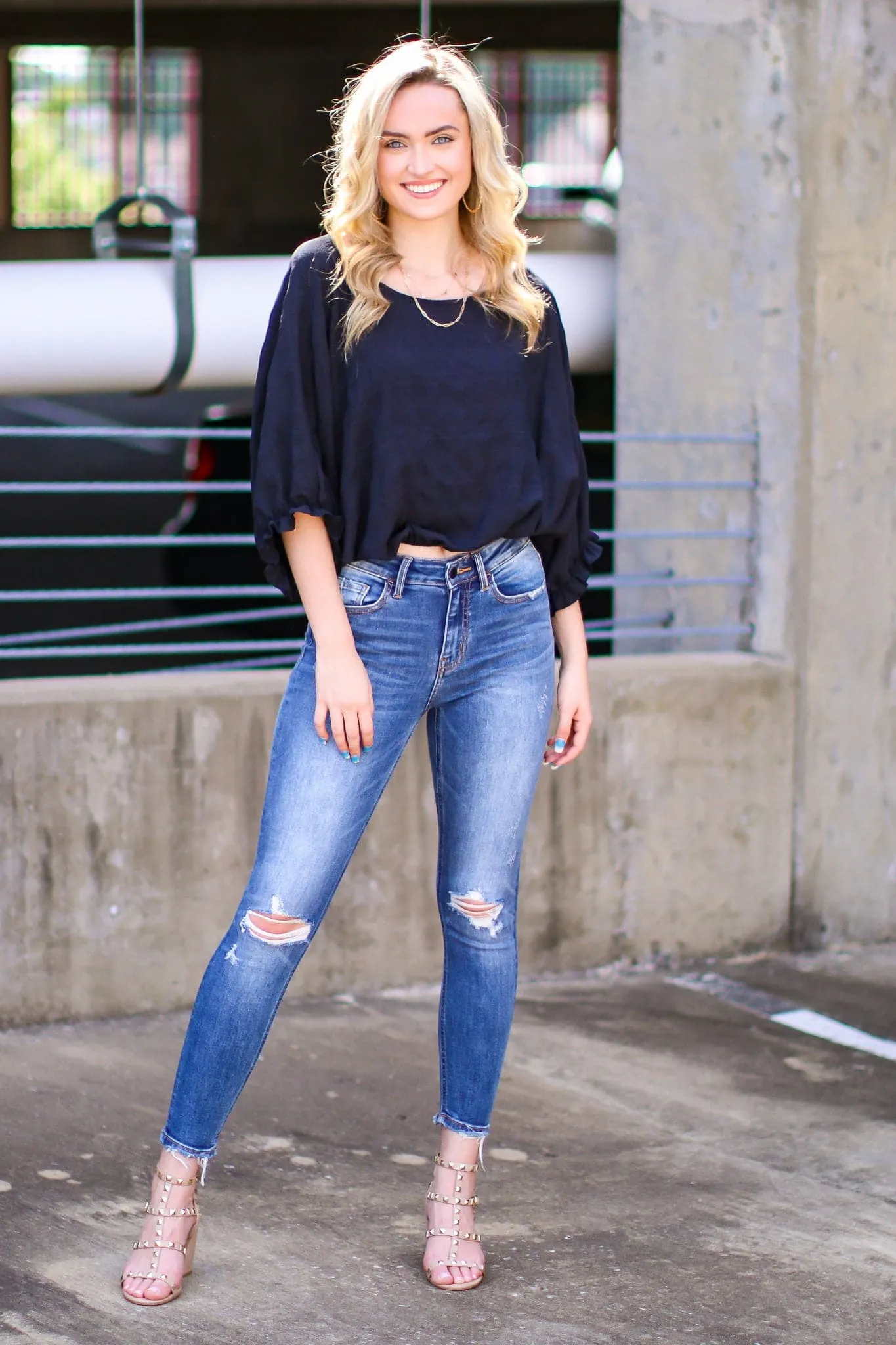 Burning Question Textured Cropped Top - FINAL SALE