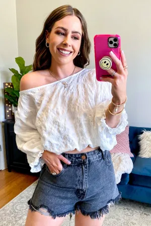 Burning Question Textured Cropped Top - FINAL SALE