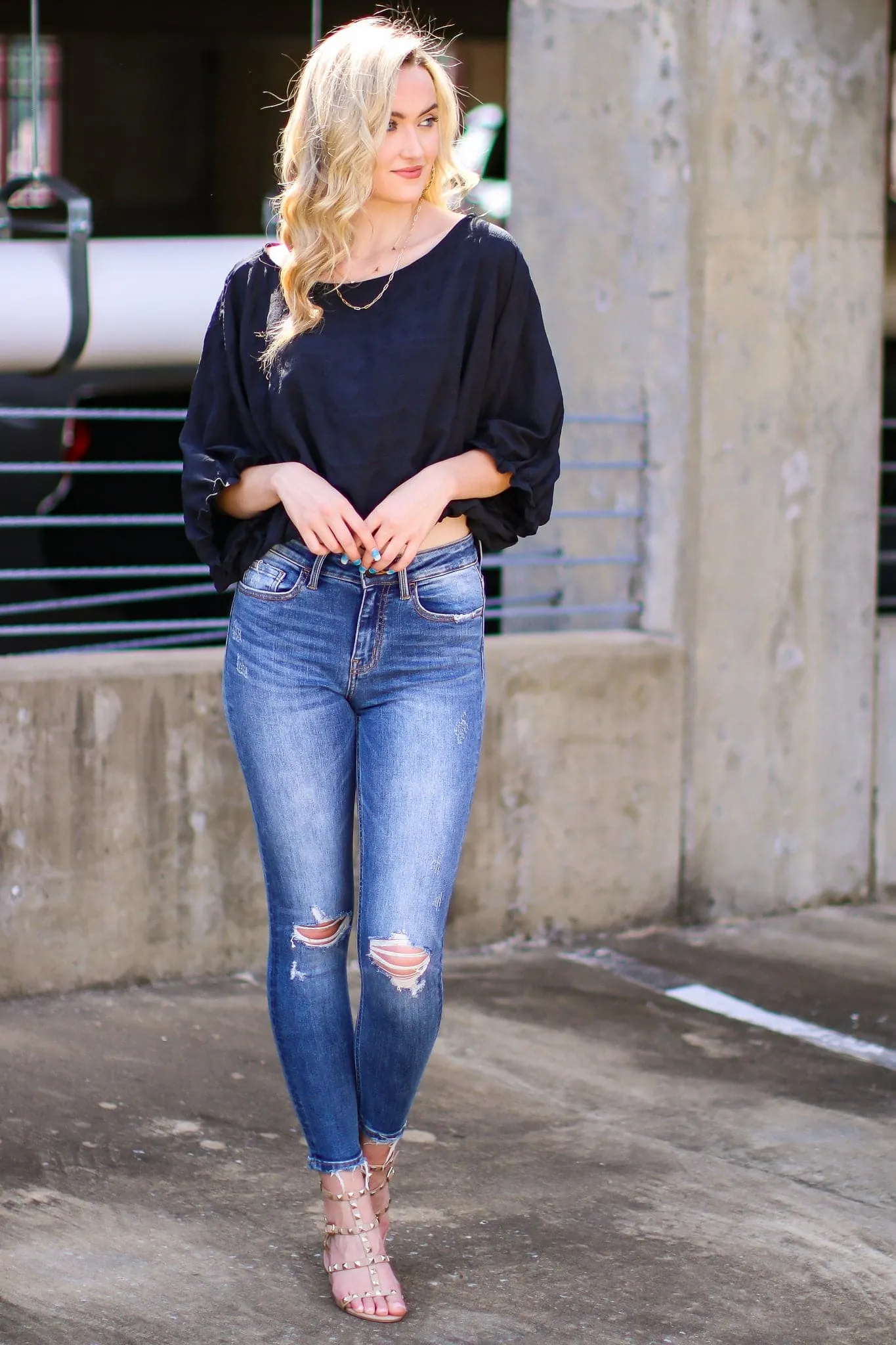 Burning Question Textured Cropped Top - FINAL SALE
