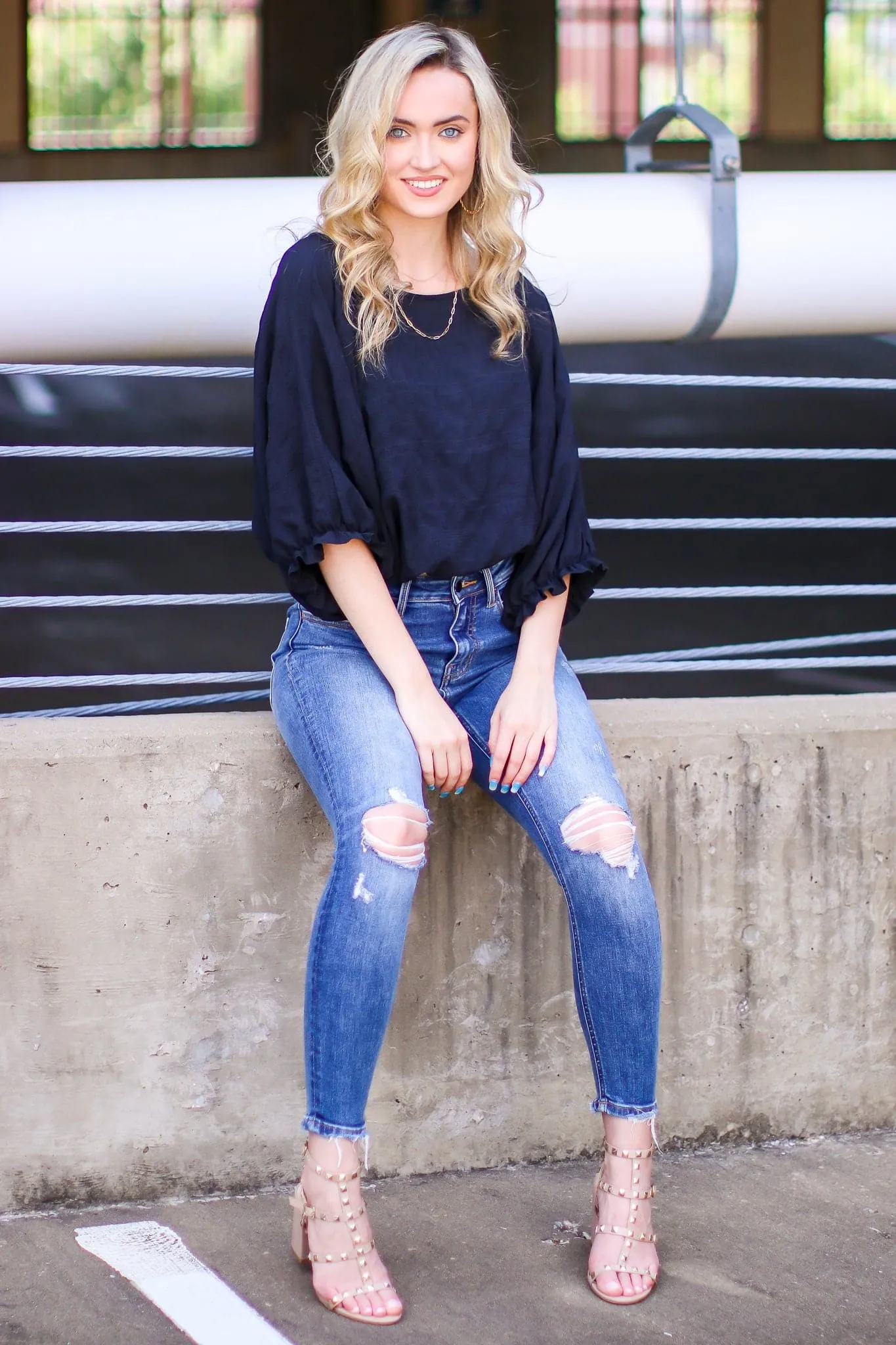 Burning Question Textured Cropped Top - FINAL SALE