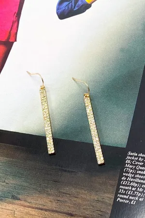 Caitriona Rhinestone Drop Bar Earrings