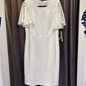 Calvin Klein Sheer Button Sleeve Sheath DRESSES 12
