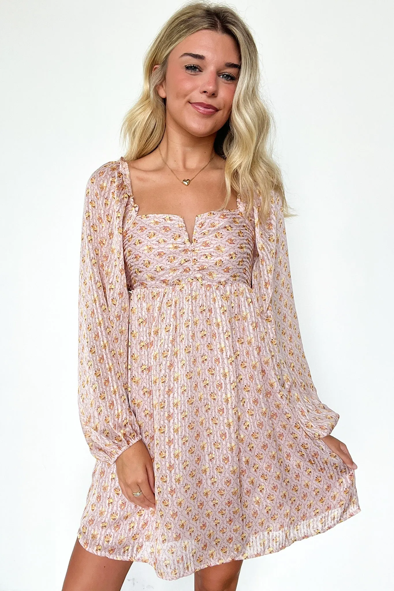 Canarie Floral Print Open Back Dress - FINAL SALE