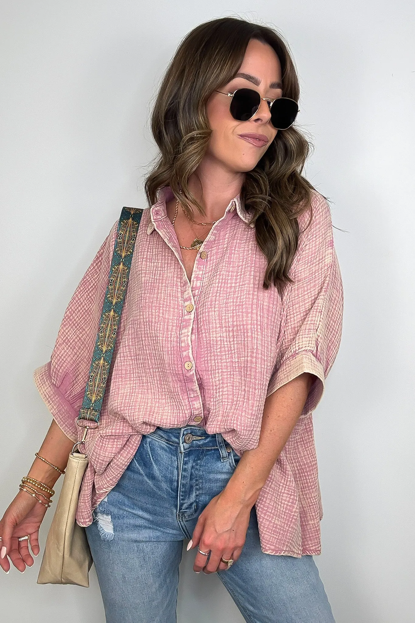 Carleen Washed Gauze Button Down Top - BACK IN STOCK