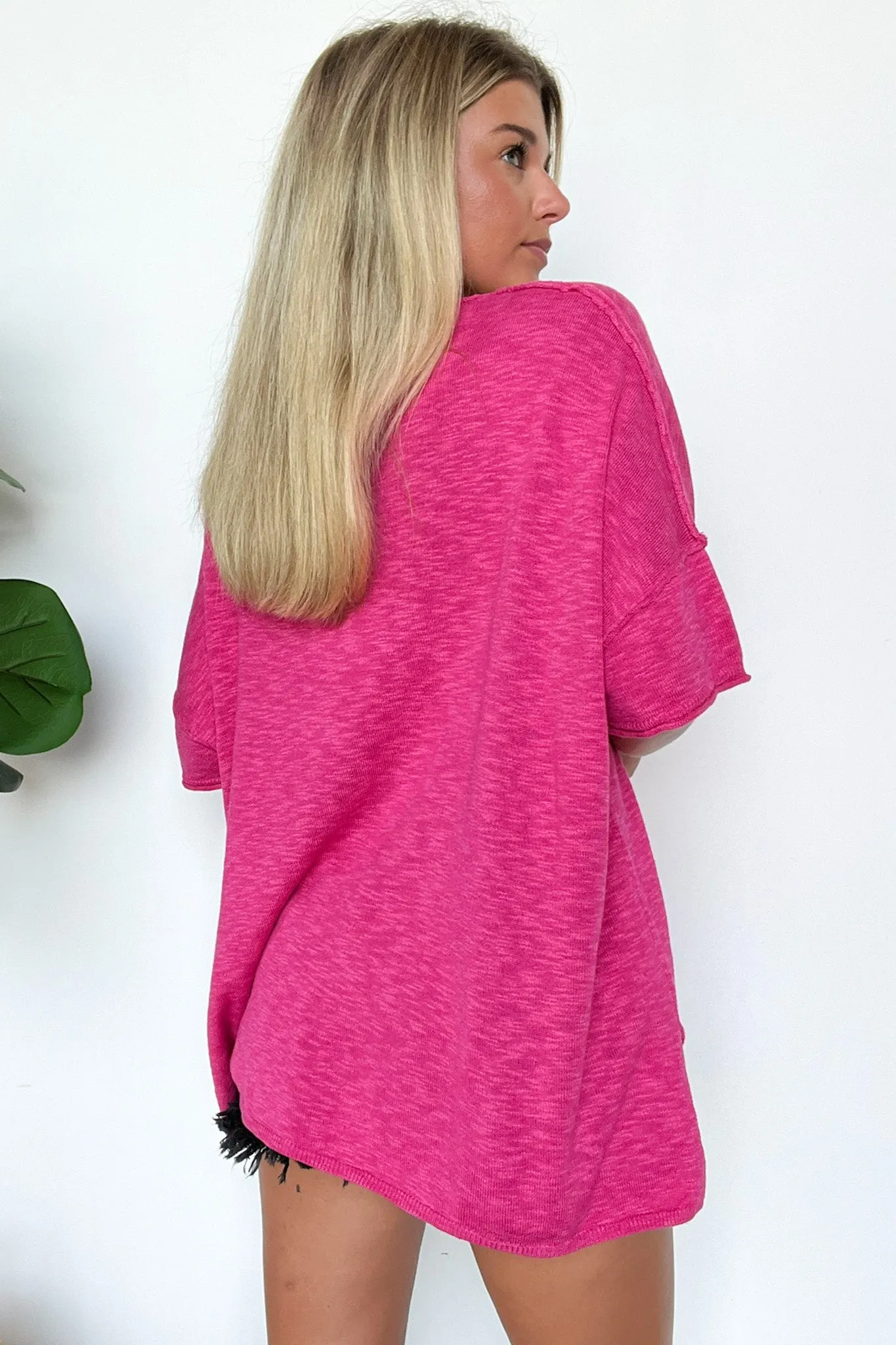 Casual Essence Raw Edge Oversized Top - FINAL SALE