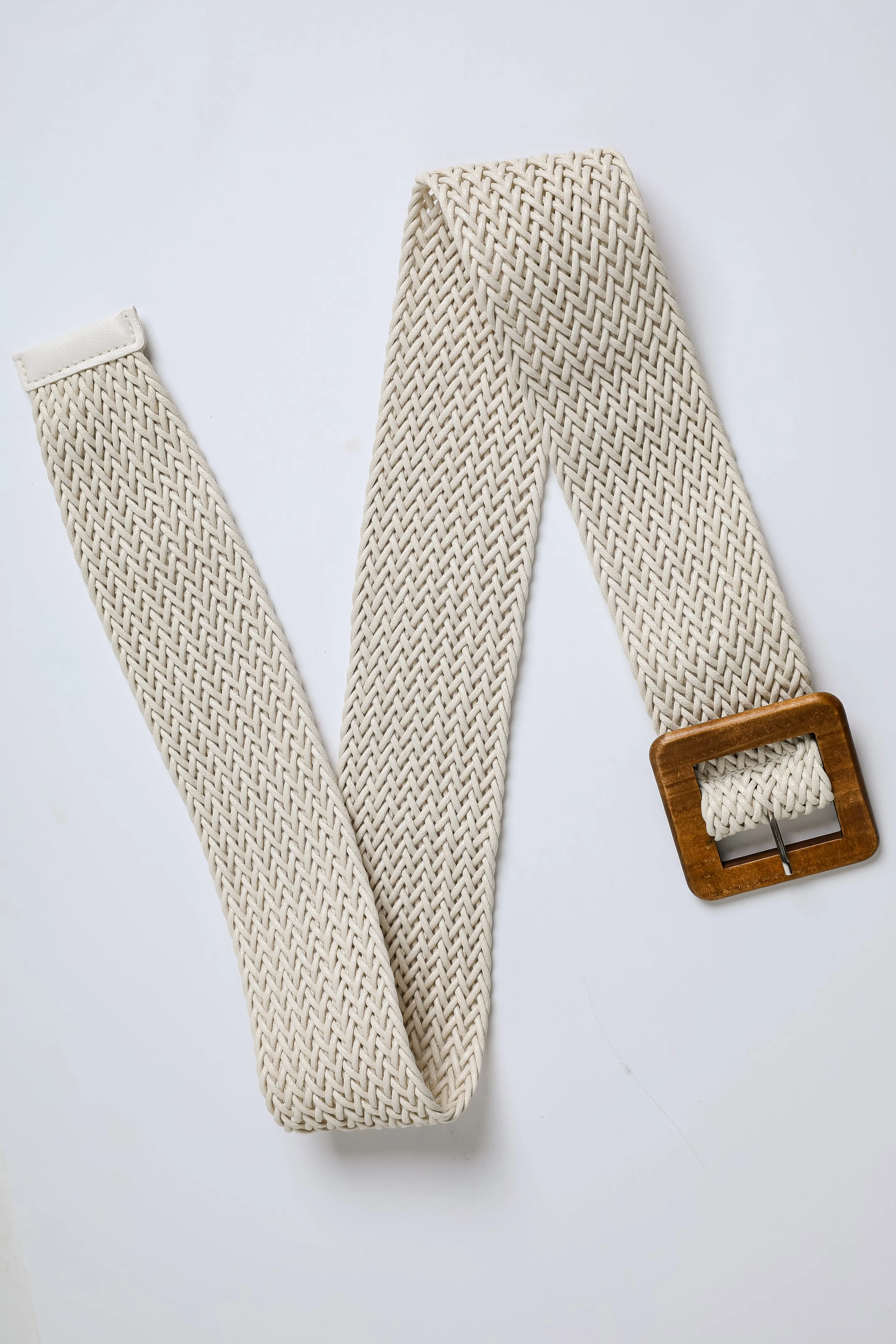 Catch My Drift White Straw Belt