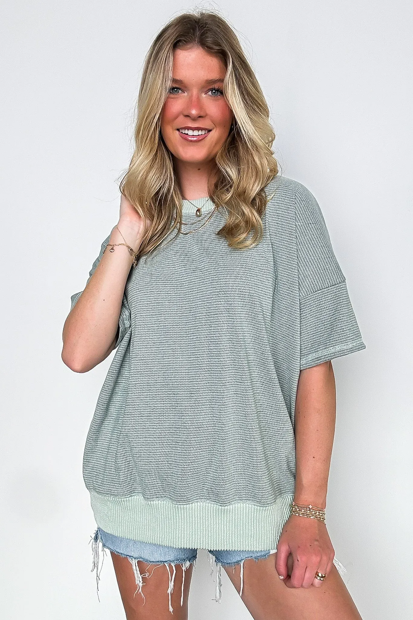Cerise Striped Relaxed Fit Top - BACK IN STOCK