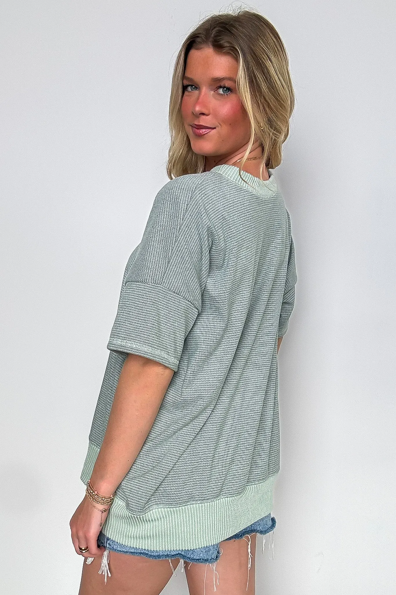 Cerise Striped Relaxed Fit Top - BACK IN STOCK