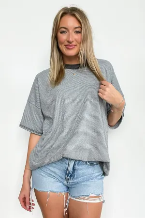 Cerise Striped Relaxed Fit Top - BACK IN STOCK