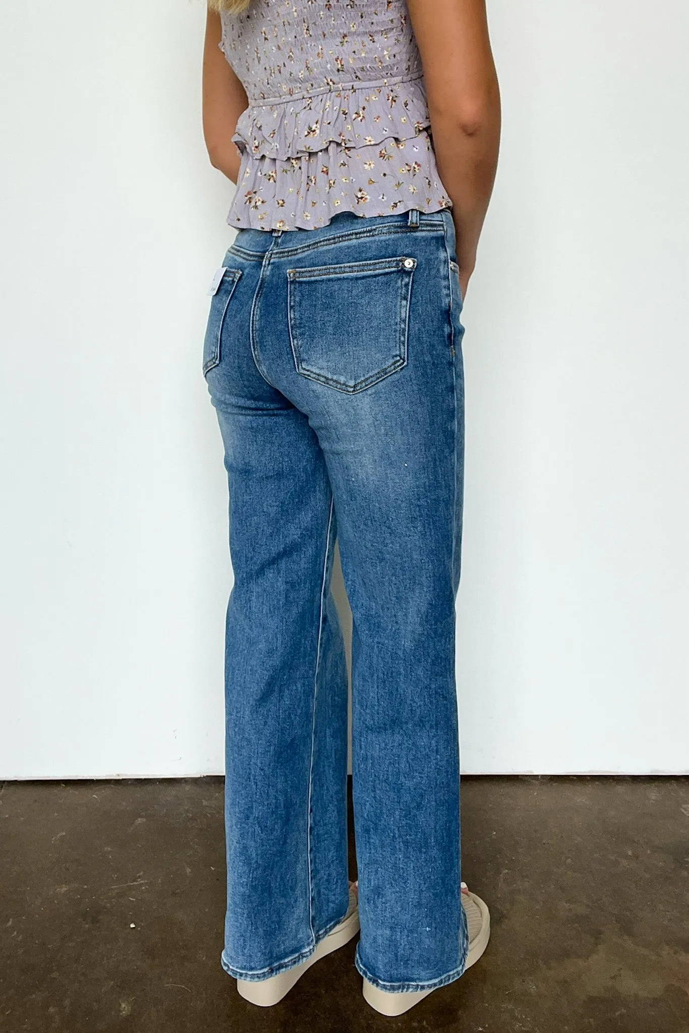 Chanelle Super Stretch Mid Rise Straight Jeans