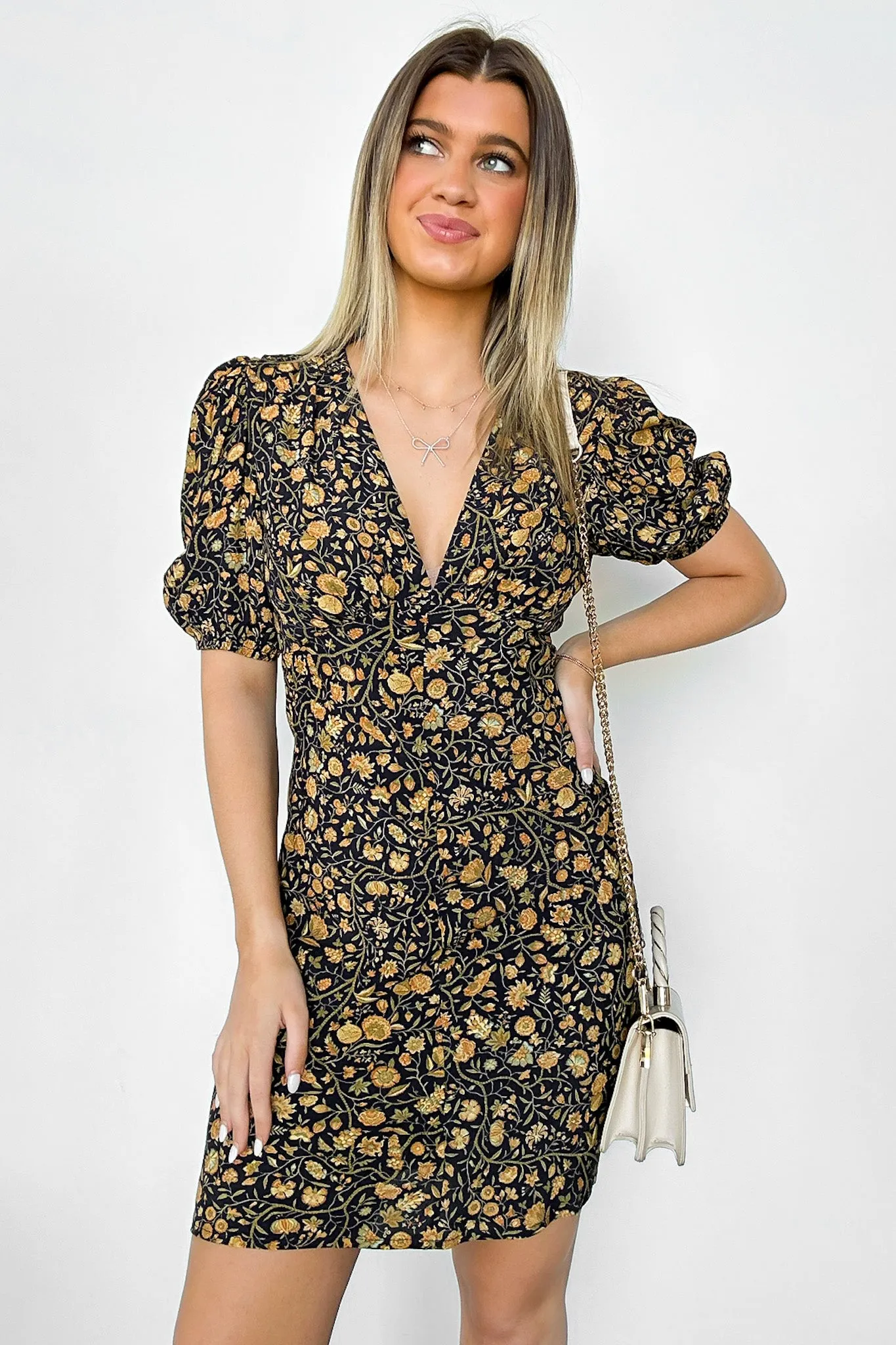 Charming Vision Floral Puff Sleeve Dress - FINAL SALE