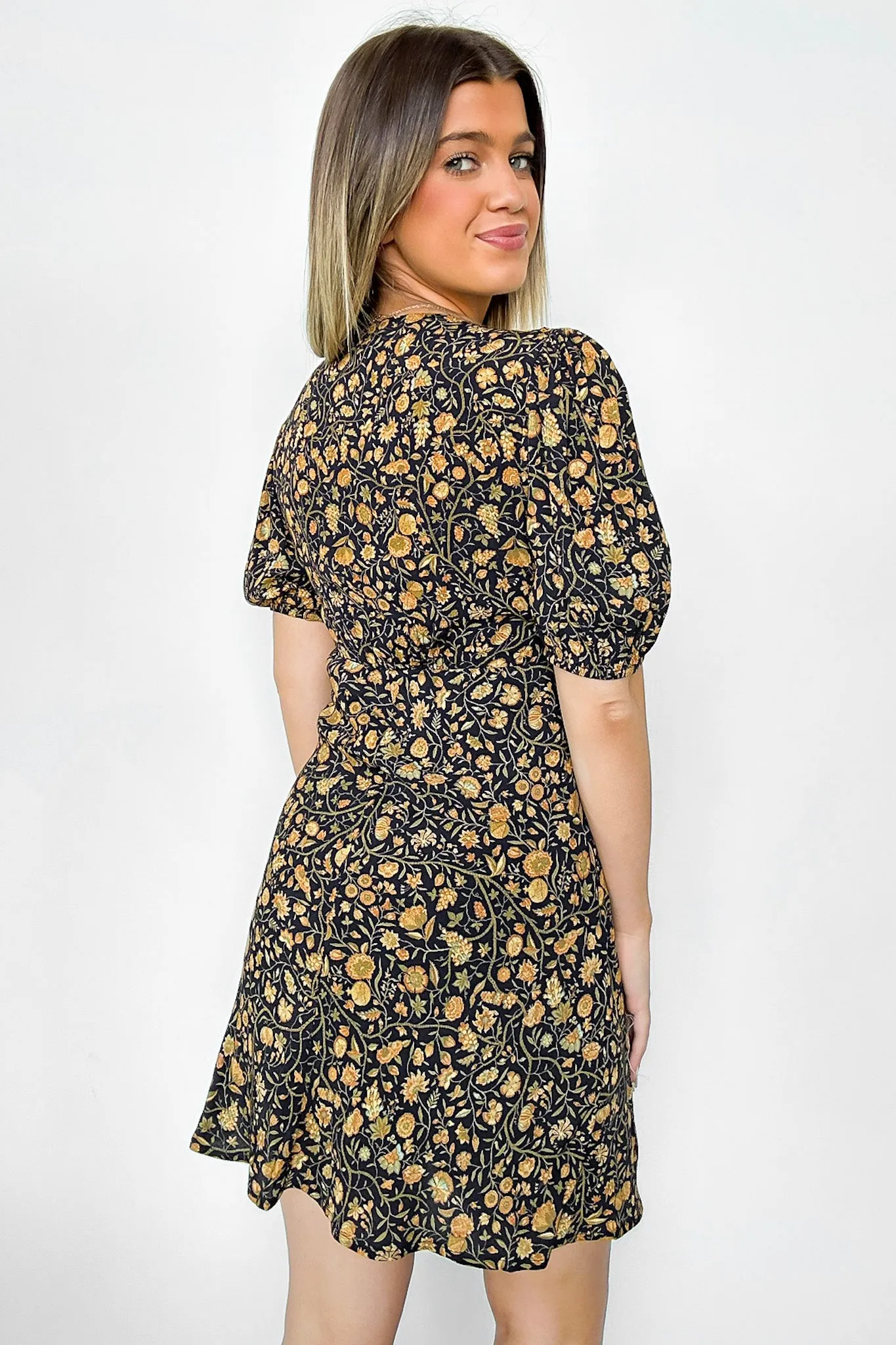 Charming Vision Floral Puff Sleeve Dress - FINAL SALE