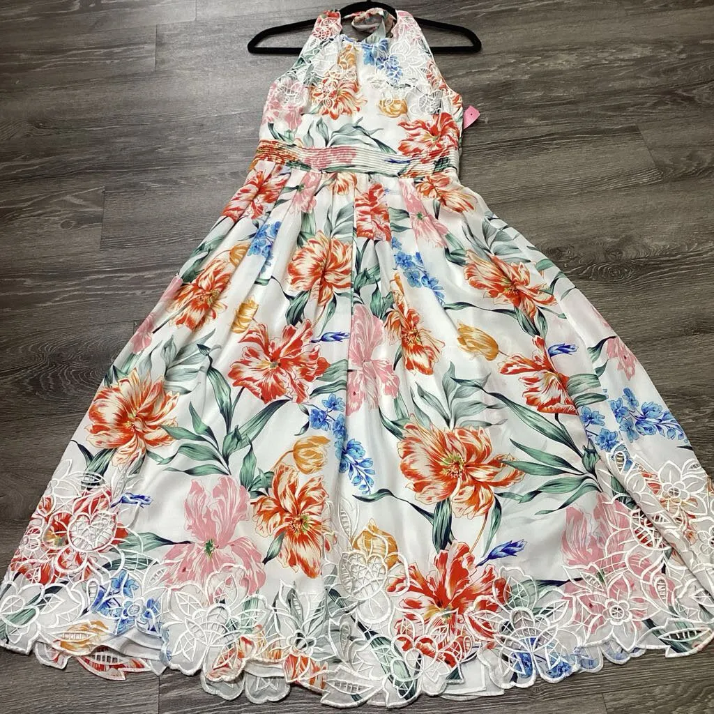 Christy Lynn Halter Floral Maxi DRESSES M
