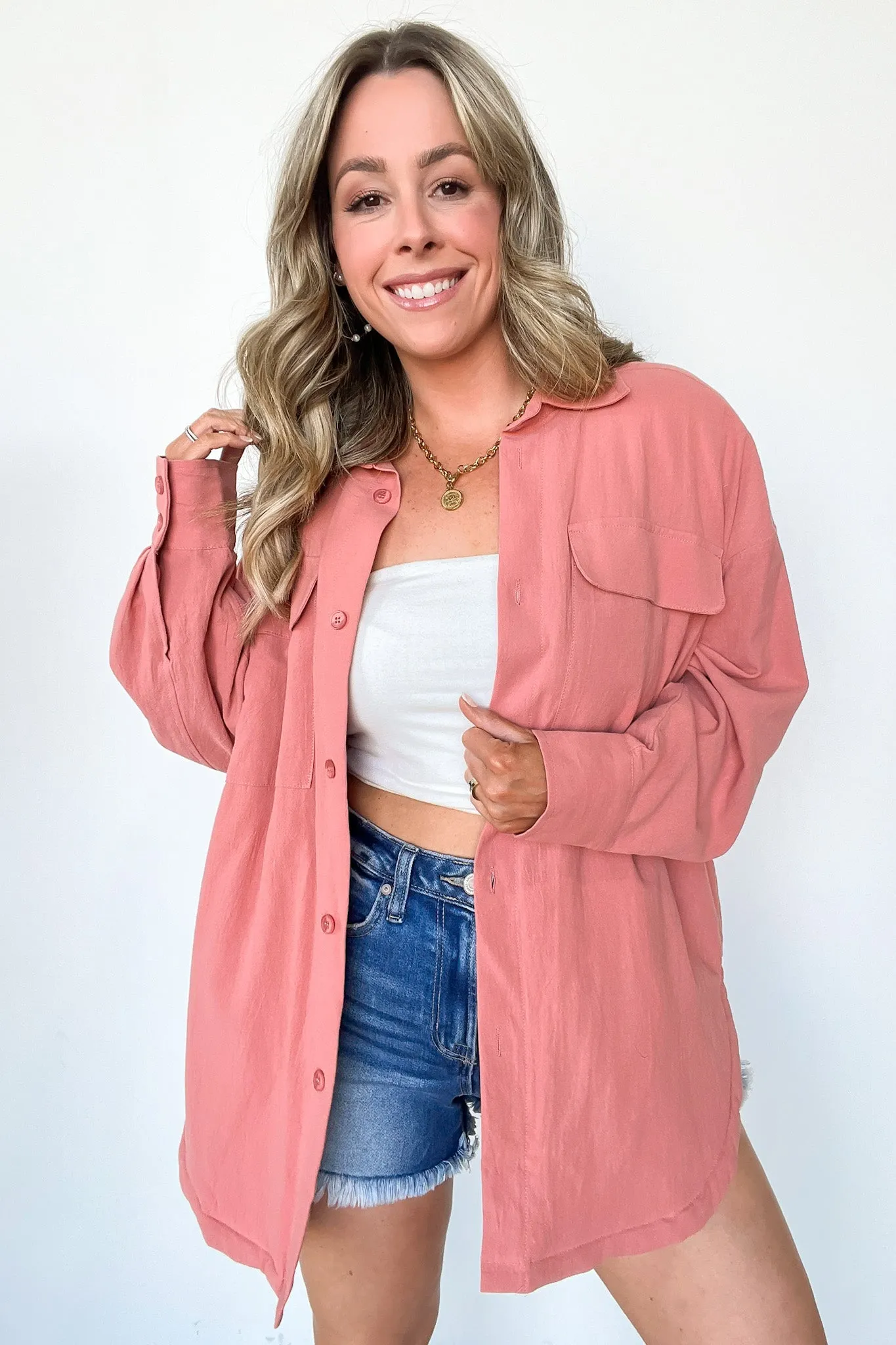 Confident Persona Oversized Button Down Shacket - FINAL SALE