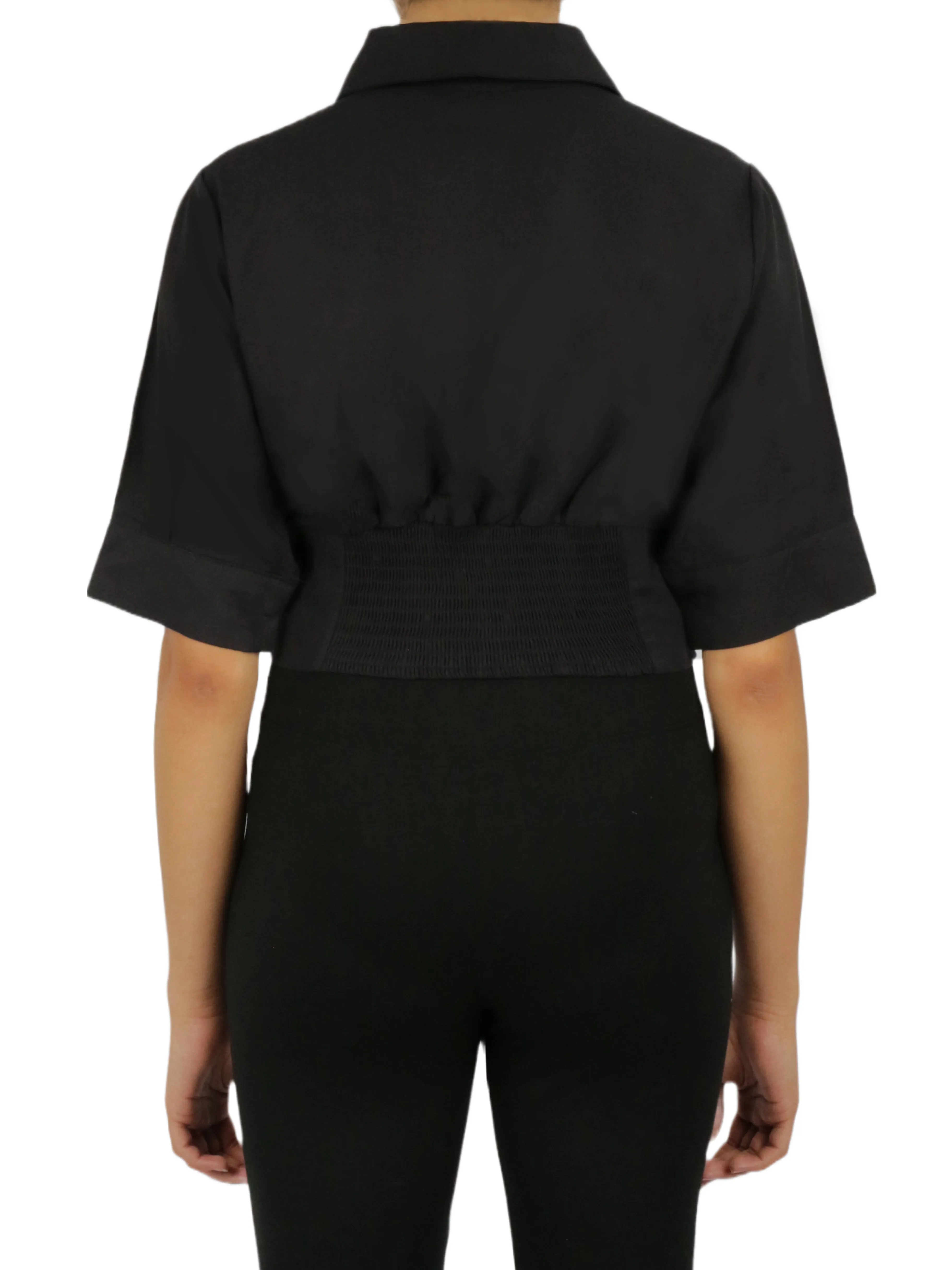 Cropped Corseted Shirt