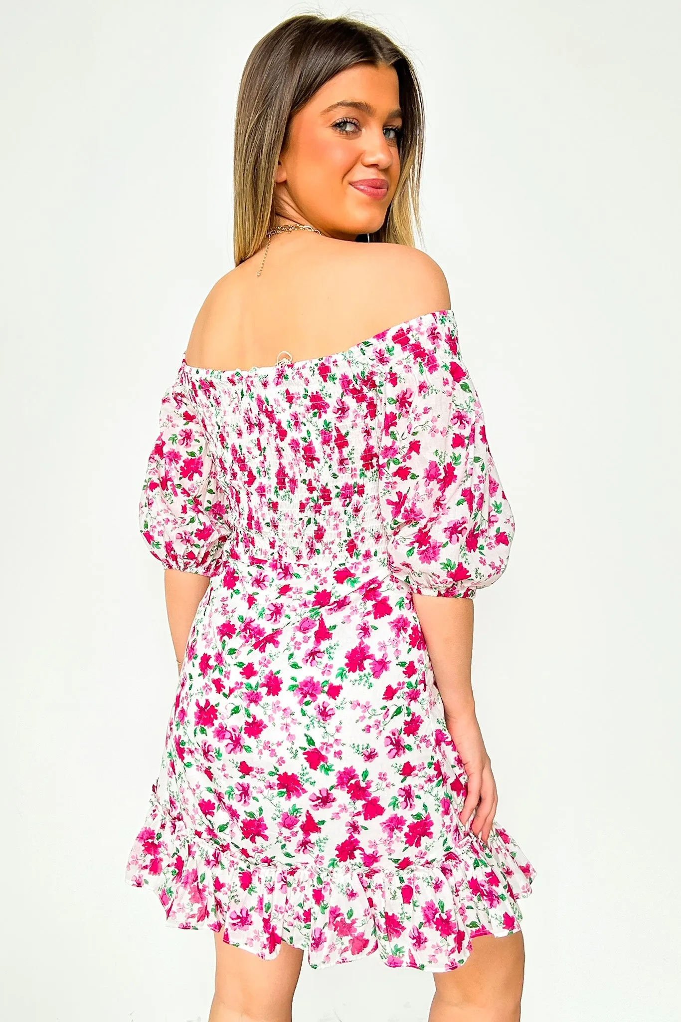 Darling Icon Off Shoulder Smocked Floral Dress - FINAL SALE
