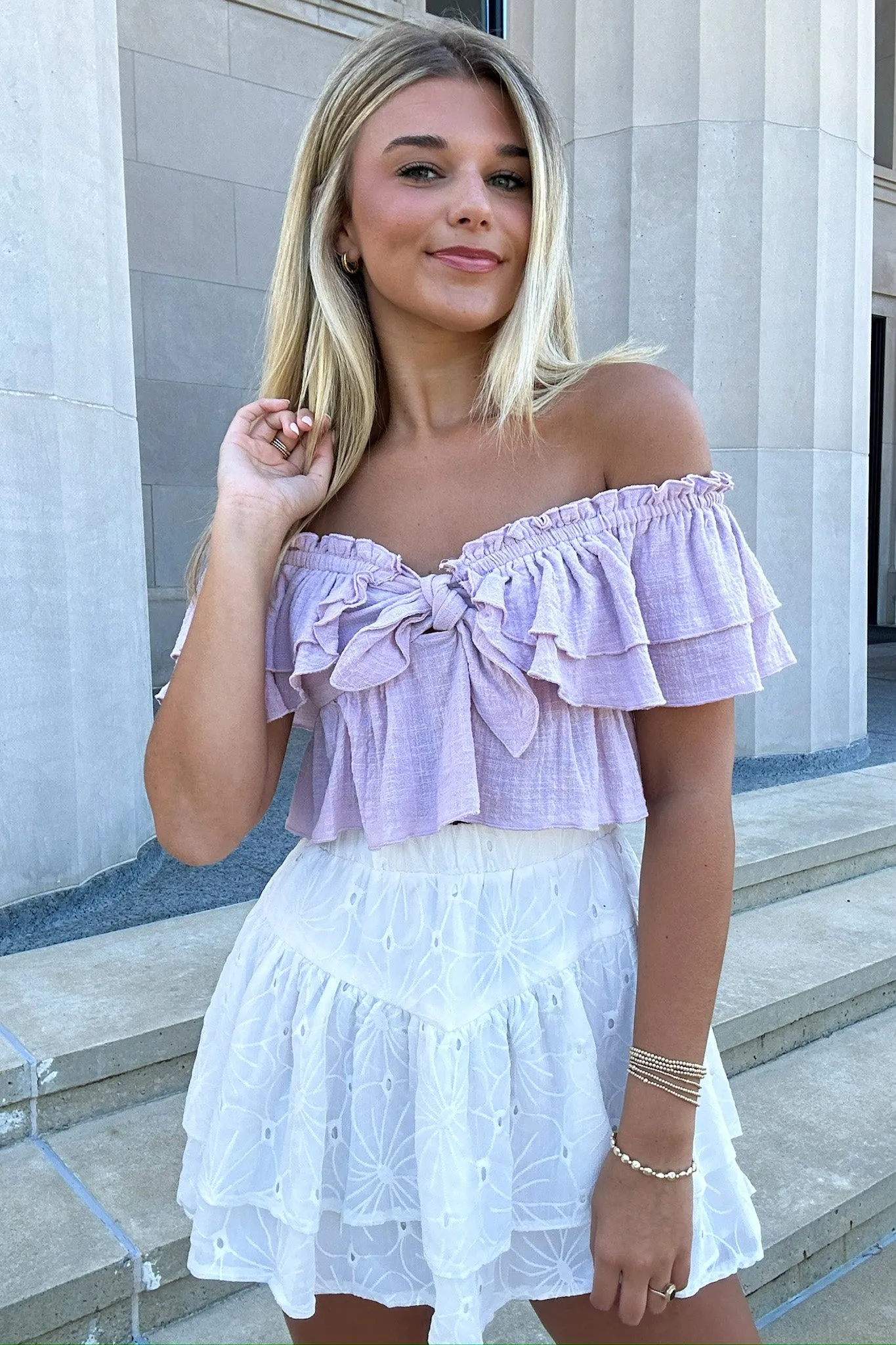 Delightful Design Front Tie Ruffle Top - FINAL SALE