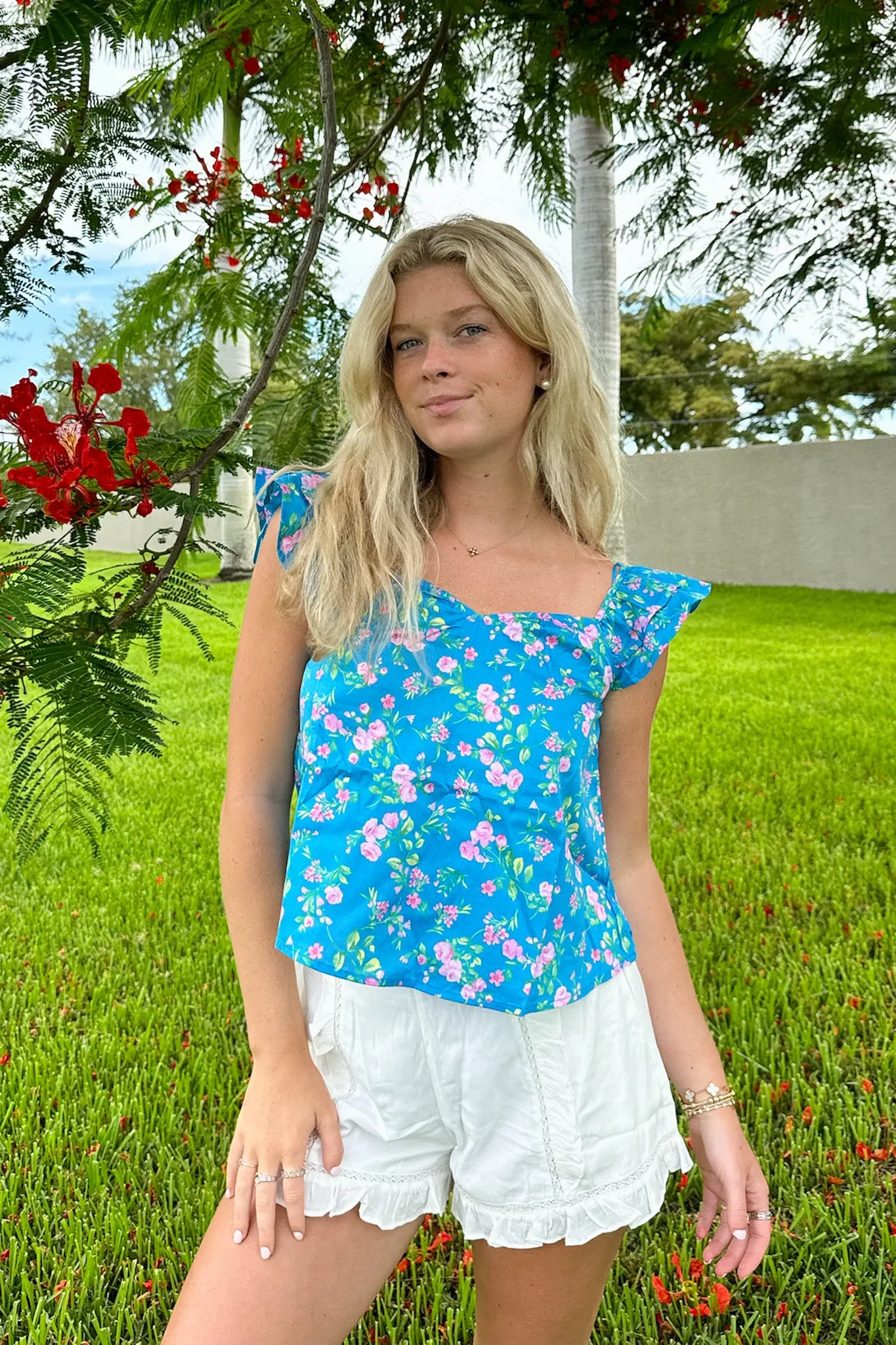 Delightful Expression Floral Sweetheart Tank Top - FINAL SALE