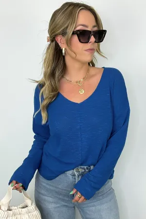 Downtime V-Neck Hacci Knit Top