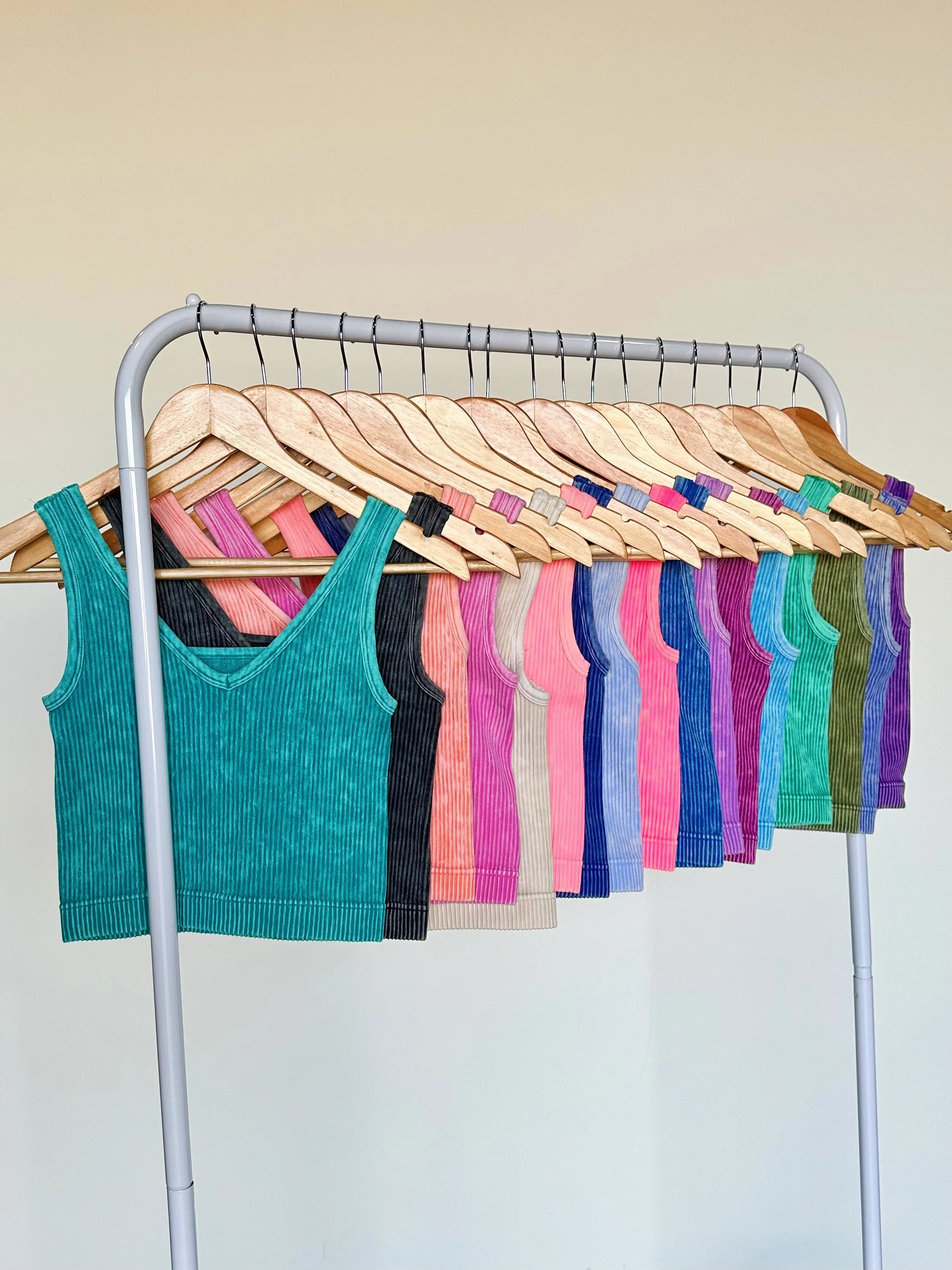 Dream Weekend Acid Wash Two-Way Neckline Tank Top - FINAL SALE