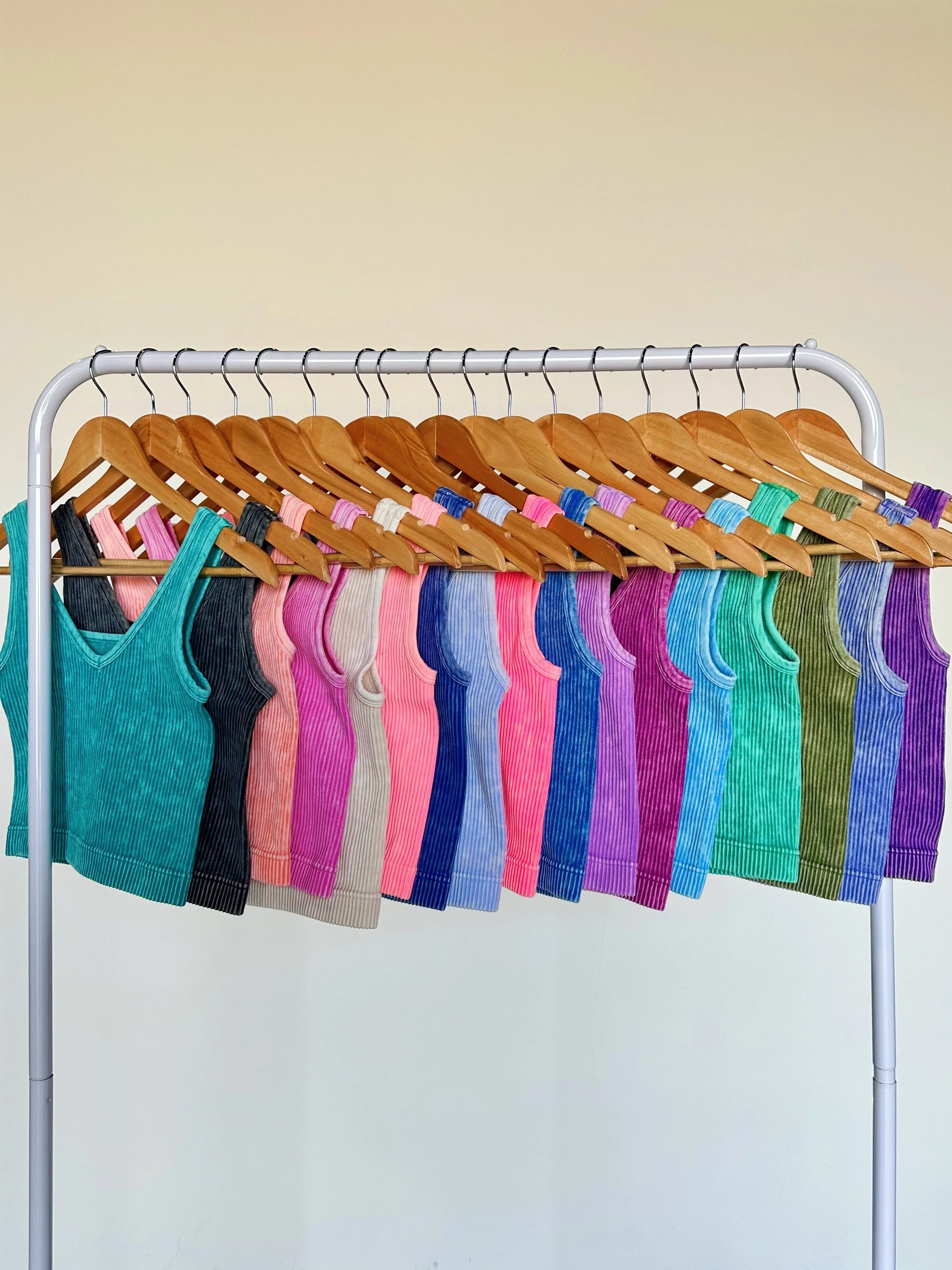 Dream Weekend Acid Wash Two-Way Neckline Tank Top - FINAL SALE
